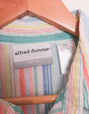 Alfred Dunner Cute Striped Pastel Flowers Button Up