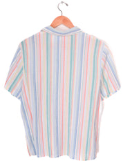 Alfred Dunner Cute Striped Pastel Flowers Button Up