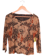 Y2K Brittany Black Funky Wild Cat Long Sleeve Top