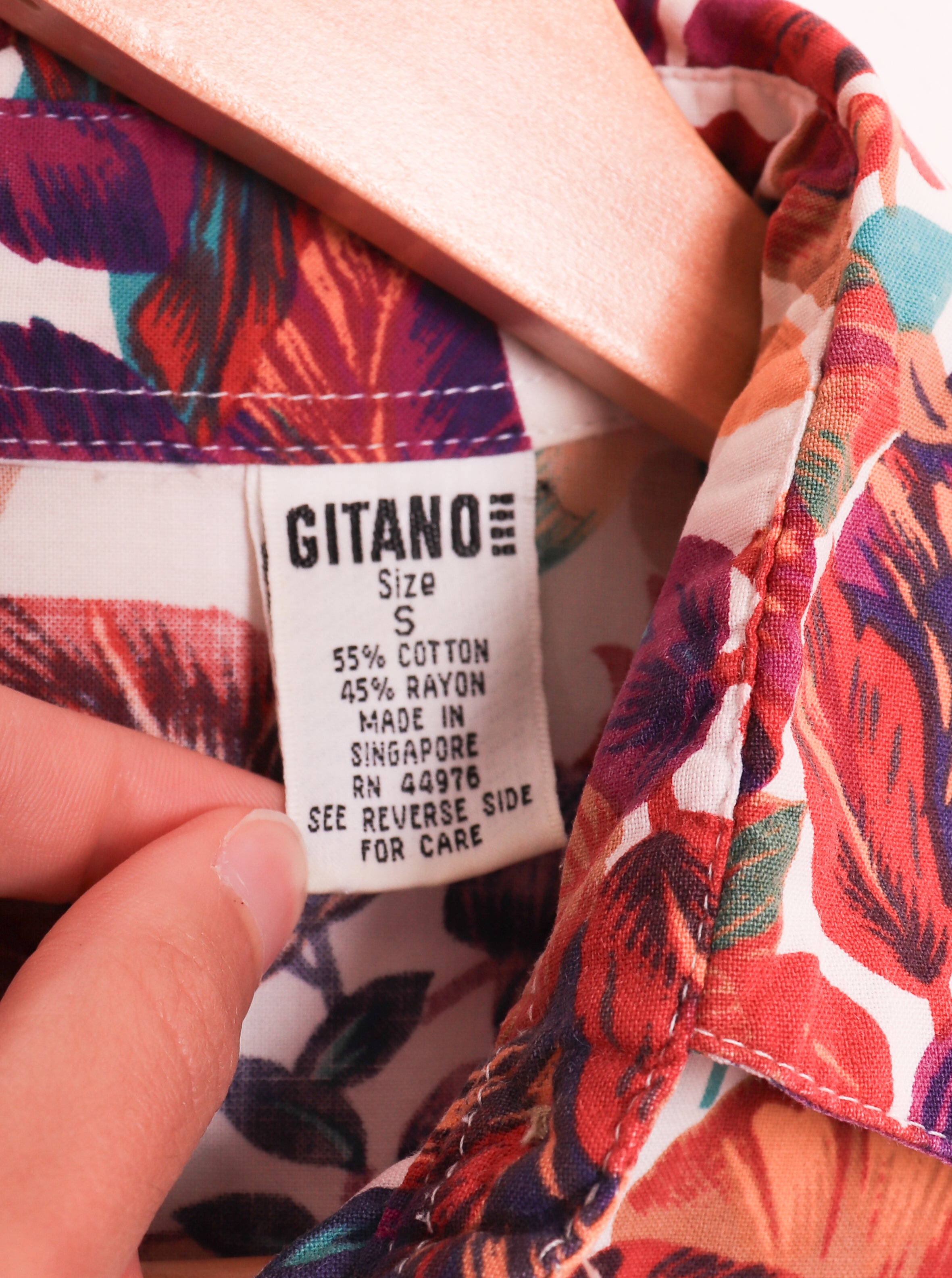 90s Gitanoe Purple Florals Blouse