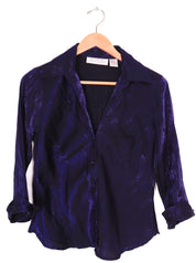 90s Giorgio Fiorlini Metallic Purple Blouse