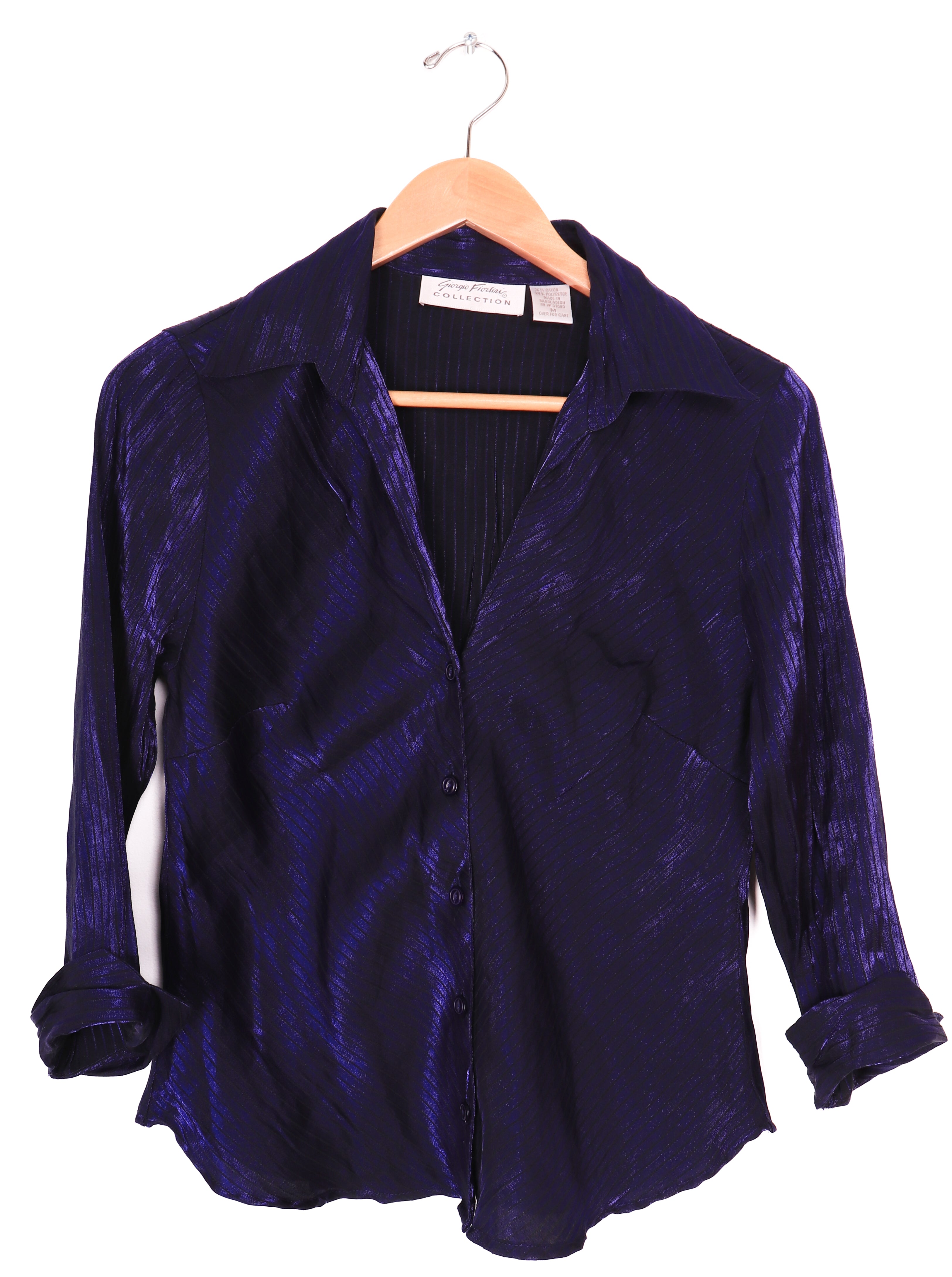 90s Giorgio Fiorlini Metallic Purple Blouse