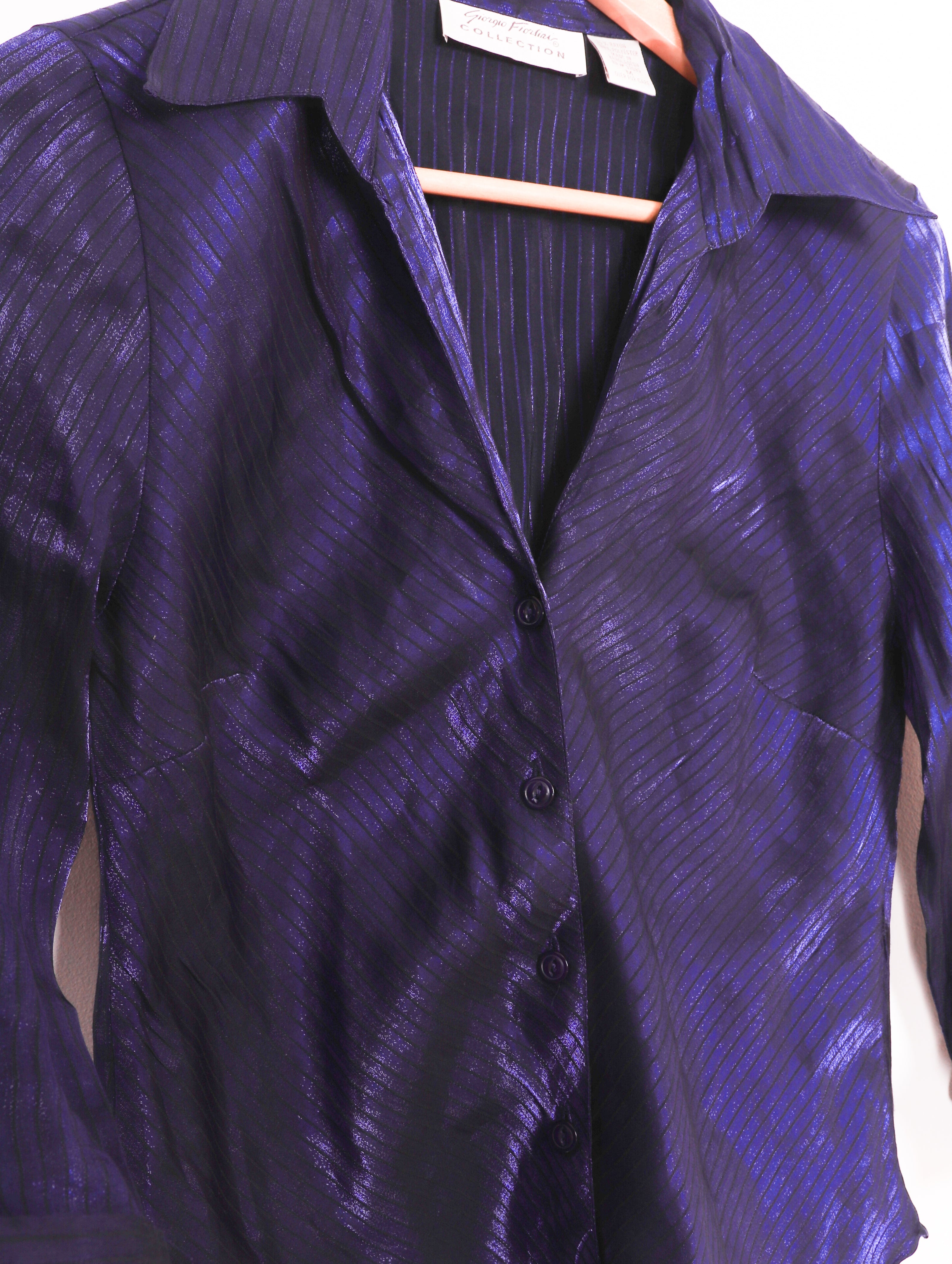 90s Giorgio Fiorlini Metallic Purple Blouse