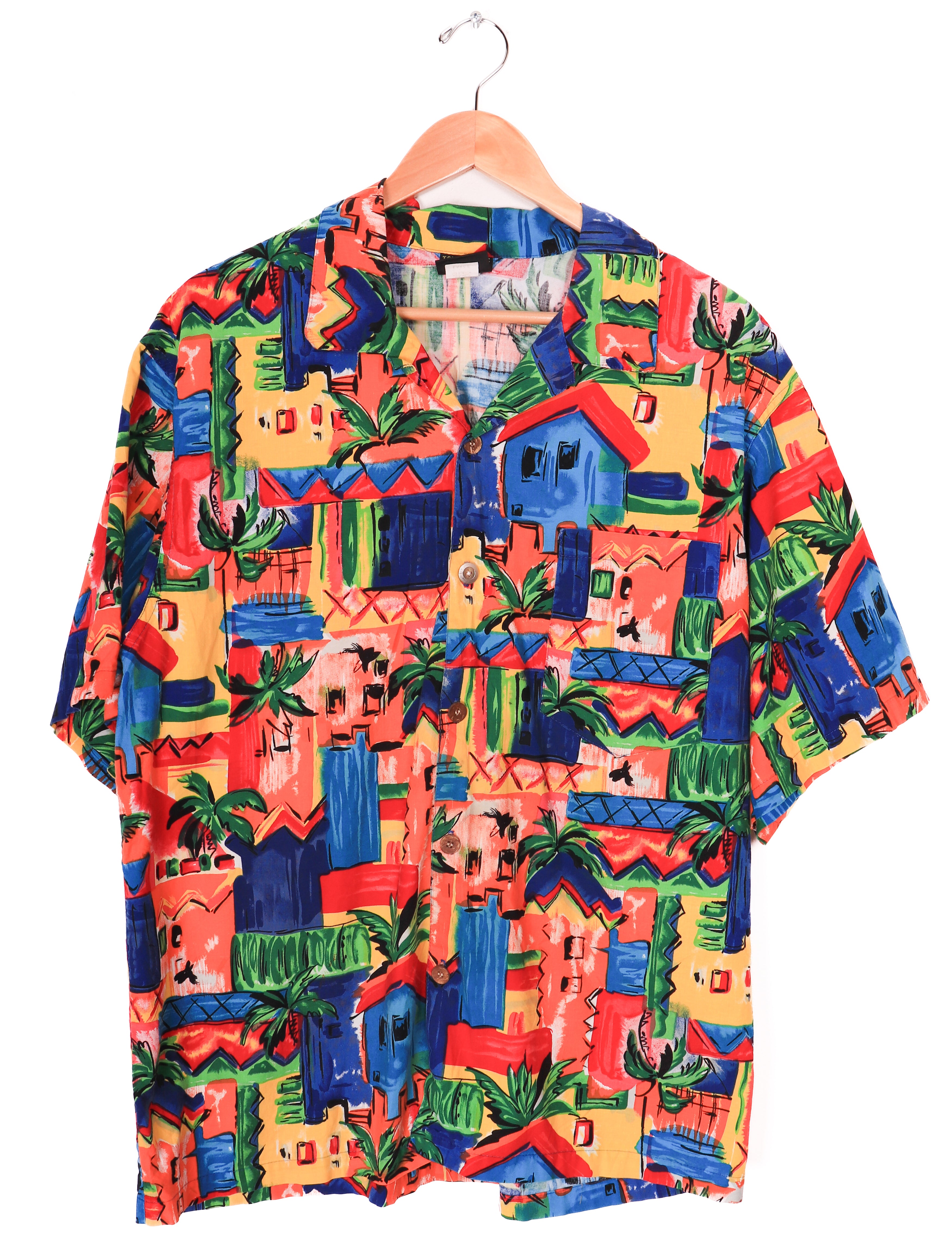 80s Toucan Dance Funky Town Vacation Button Up