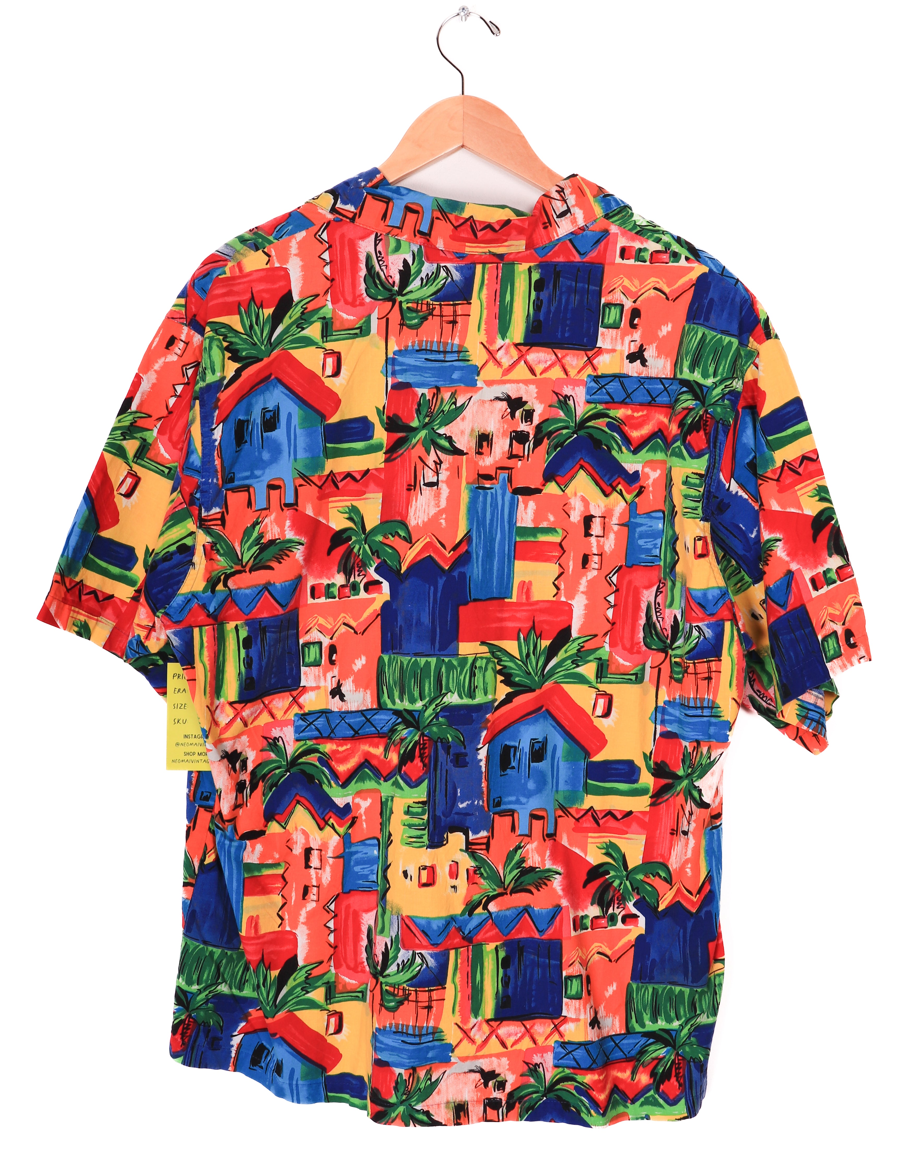 80s Toucan Dance Funky Town Vacation Button Up