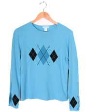 Jennifer Moore Blue Preppy Sweater