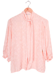 Vintage 80s-90s Weathervane Light Pink Blouse w/ Neck Tie