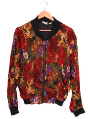 80s Speed Limit Funky Fall Florals and Sequins Jacket