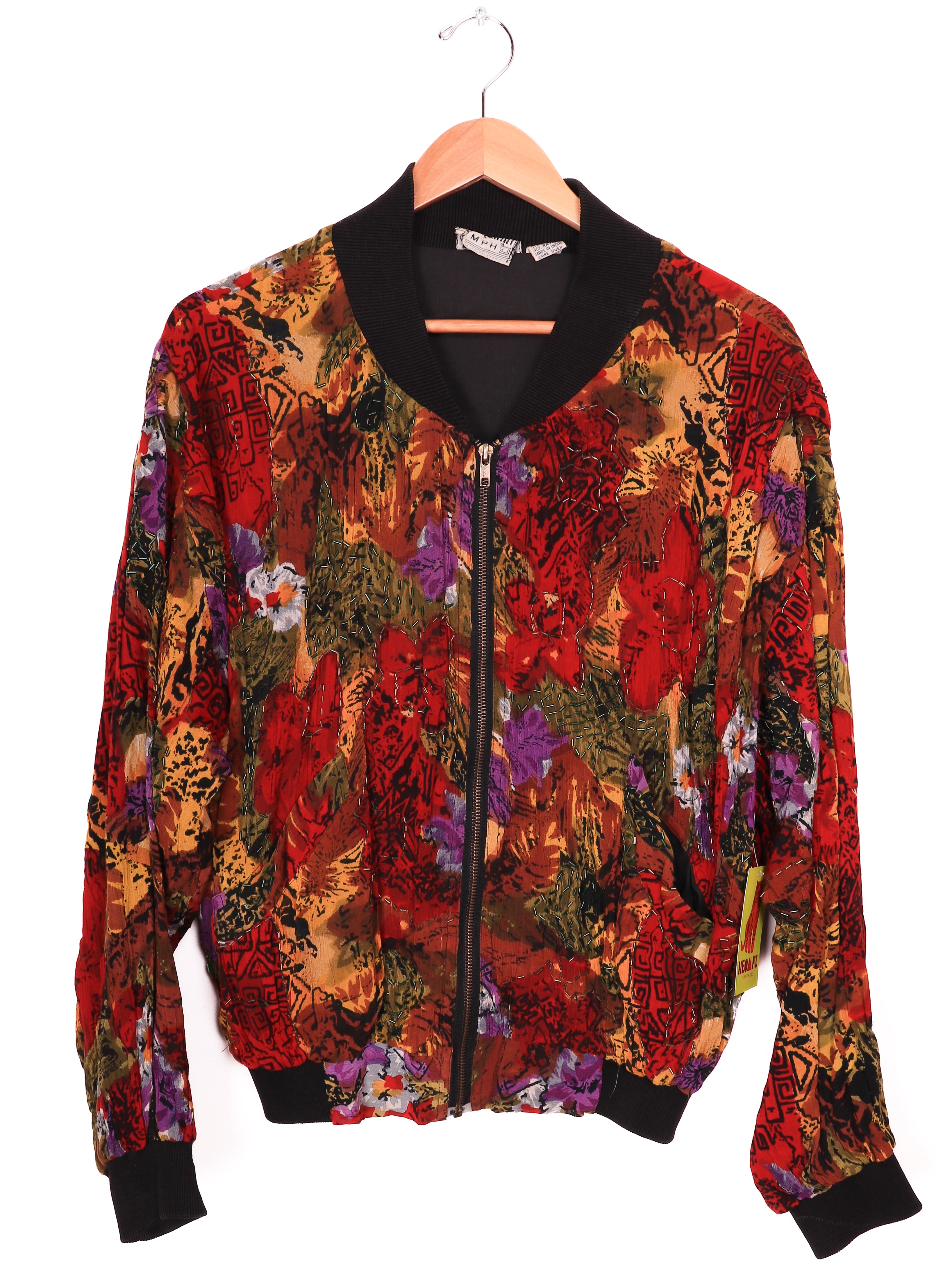 80s Speed Limit Funky Fall Florals and Sequins Jacket