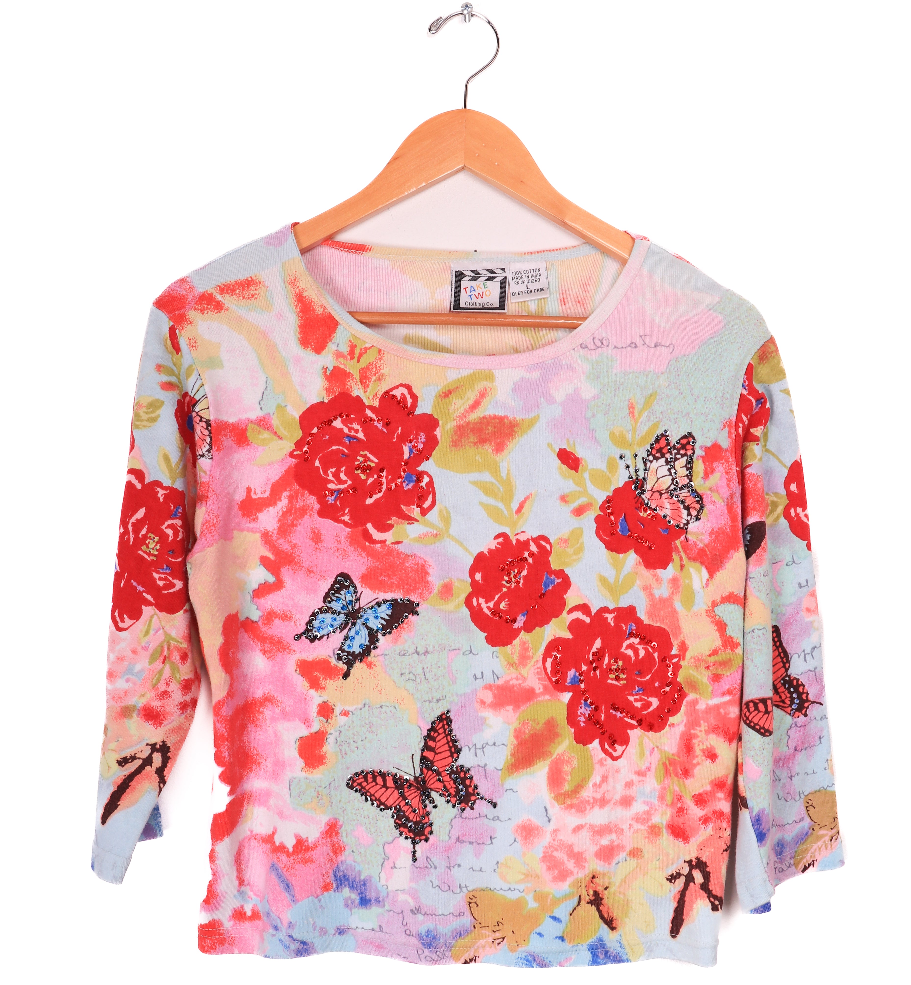 90s Take Two Funky Butterflies Long Sleeve Top