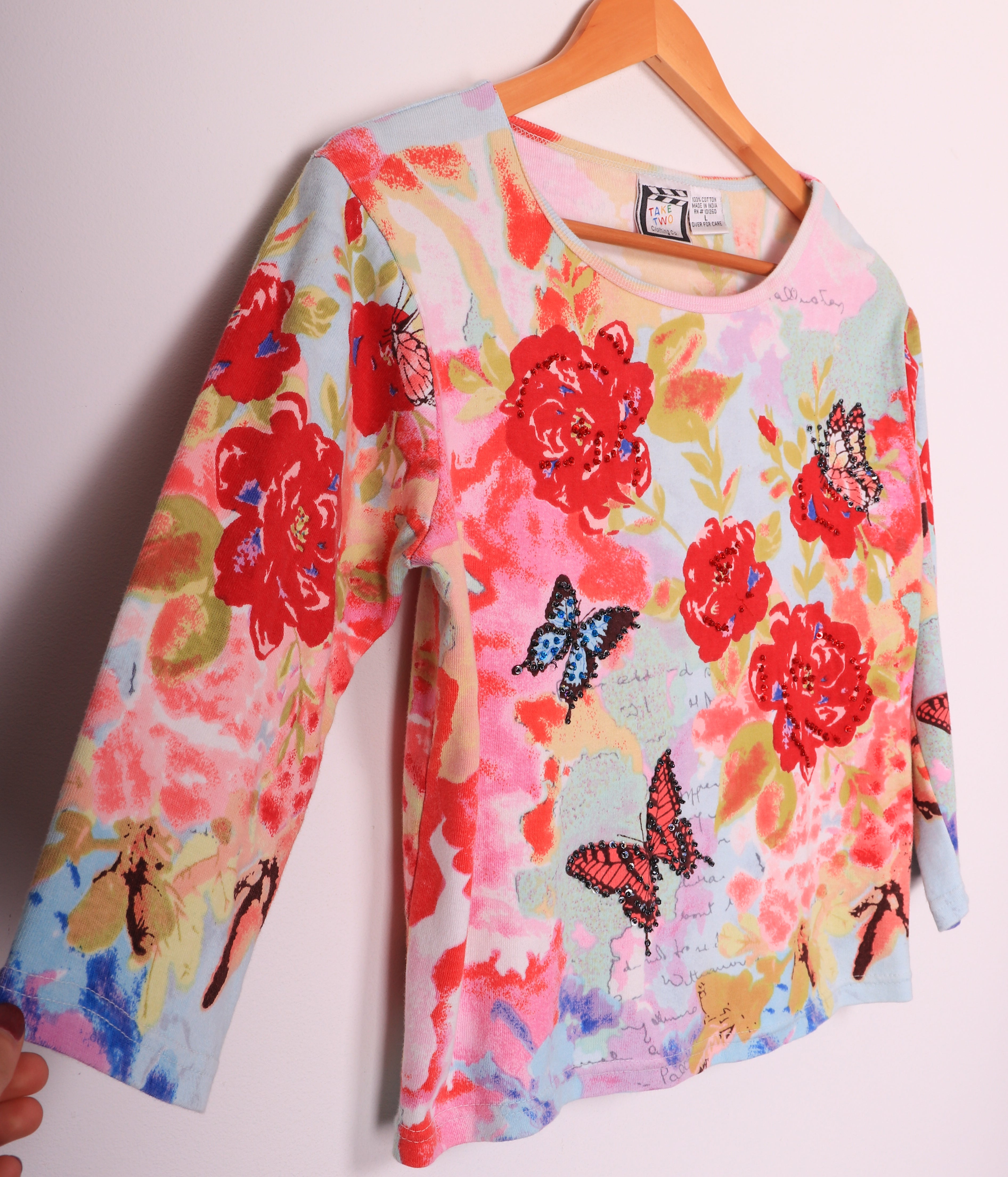 90s Take Two Funky Butterflies Long Sleeve Top