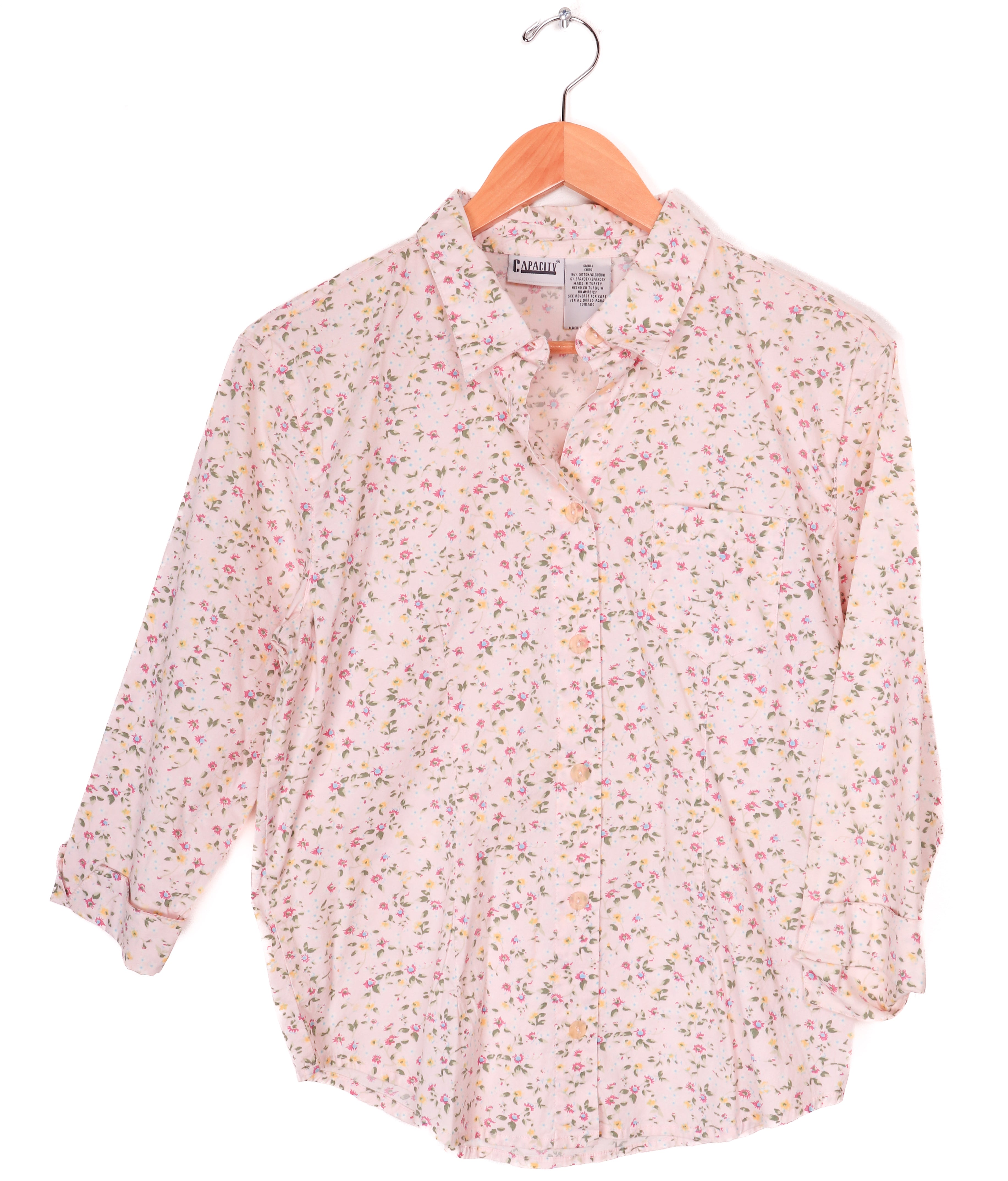 90s Capacity Light Pink Floral Blouse