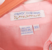 Casey Coleman Pink Martini Glasses Linen Blouse