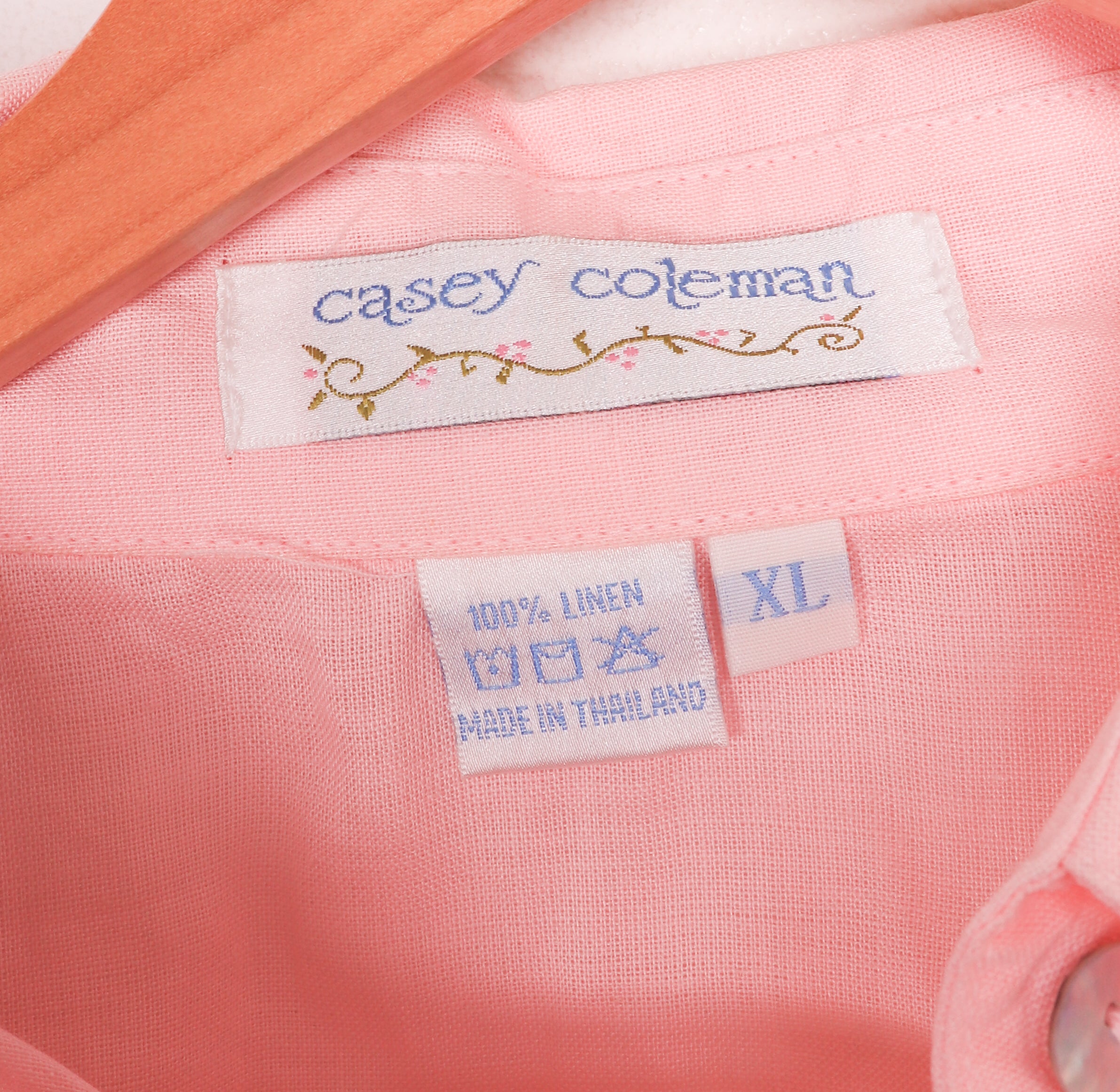 Casey Coleman Pink Martini Glasses Linen Blouse