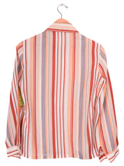 60s Lady Manhattan Polyester Striped Blouse