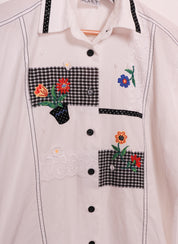 90s Koret Cute Lace and Florals Blouse