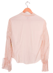 Red Light Silk Pleated Blouse