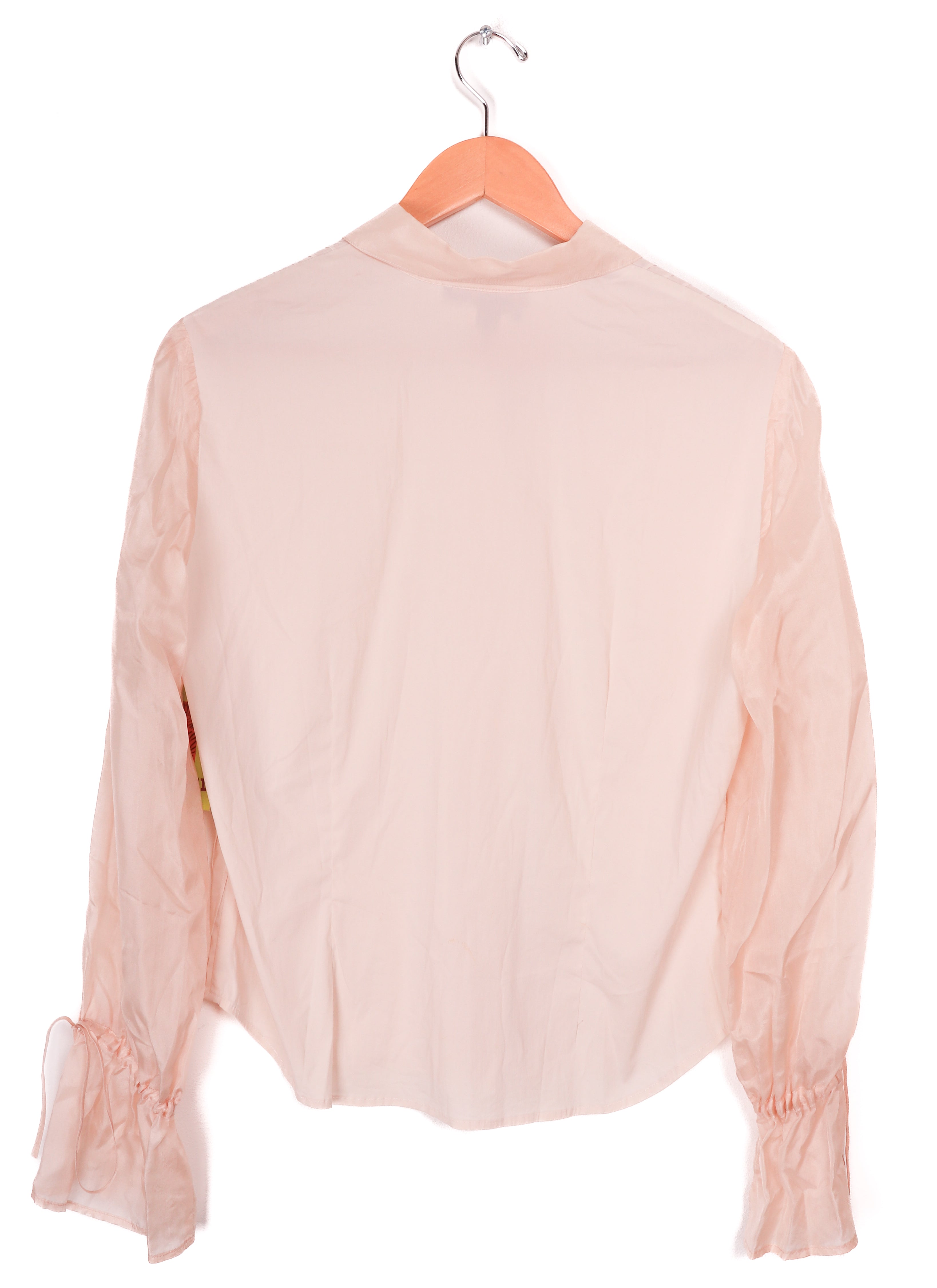 Red Light Silk Pleated Blouse