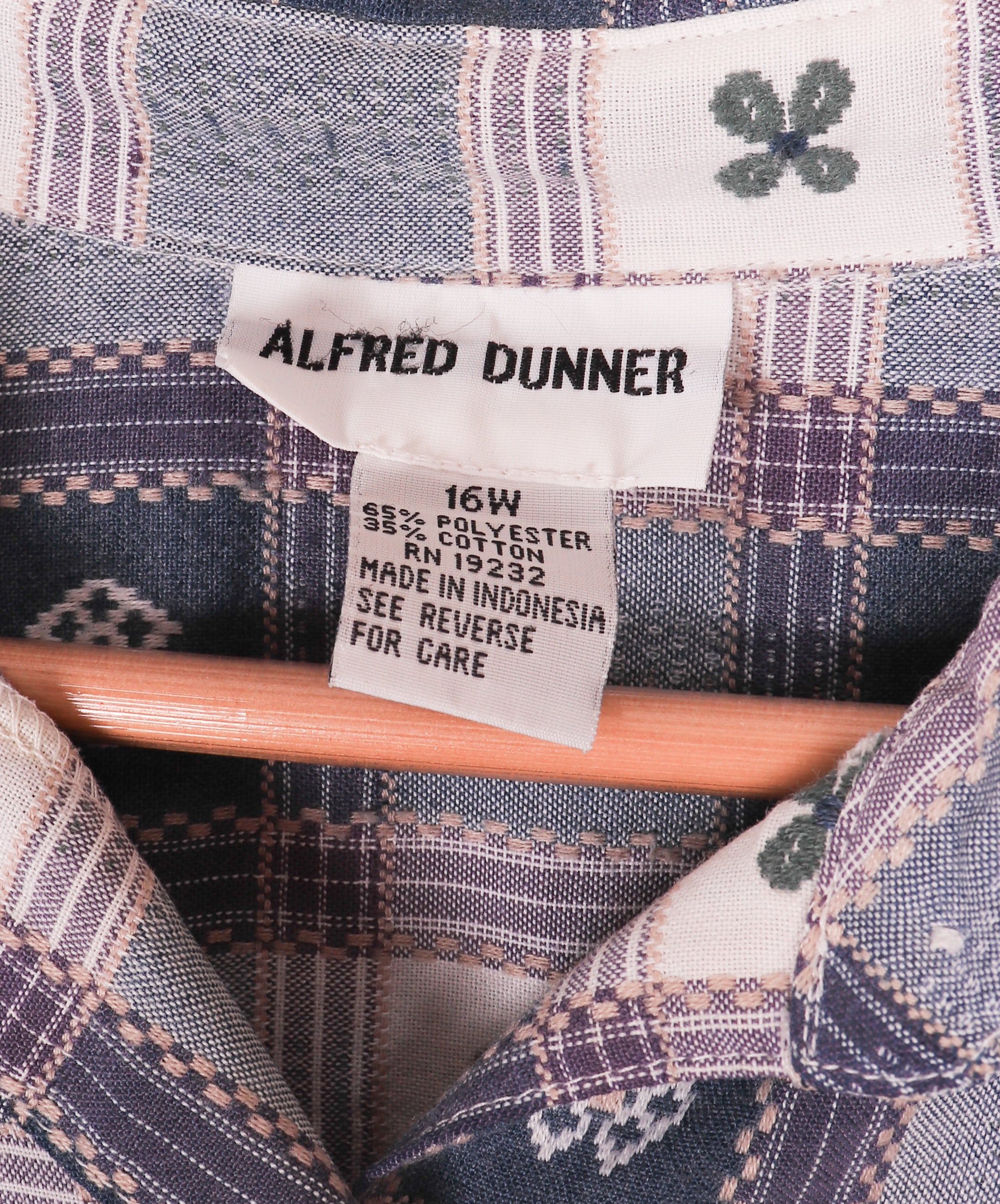 90s Alfred Dunner Blue Plaid Flannel Blouse