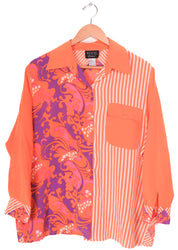 80s Koos! Of course Funky Asymmetrical Orange & Purple Blouse