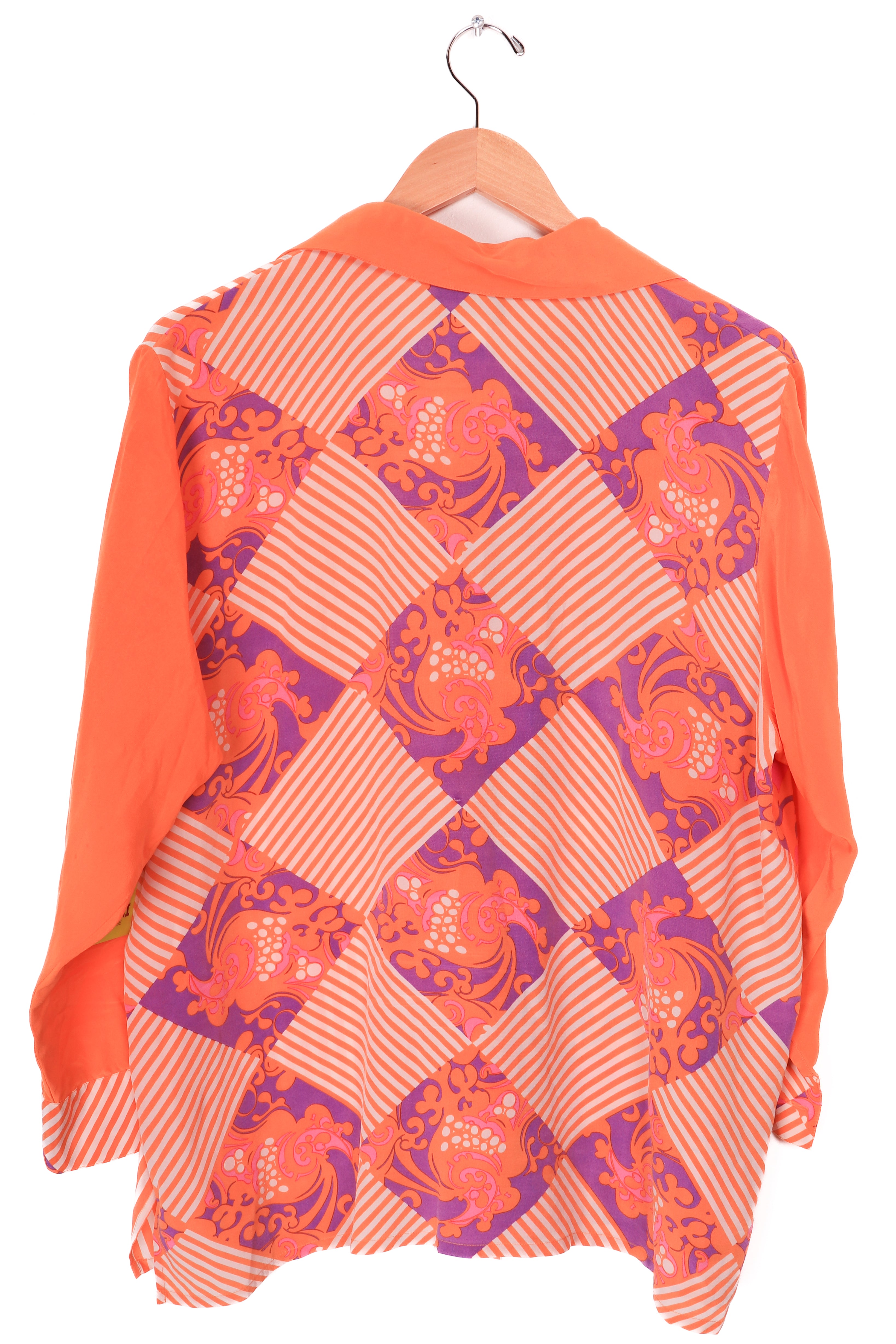 80s Koos! Of course Funky Asymmetrical Orange & Purple Blouse