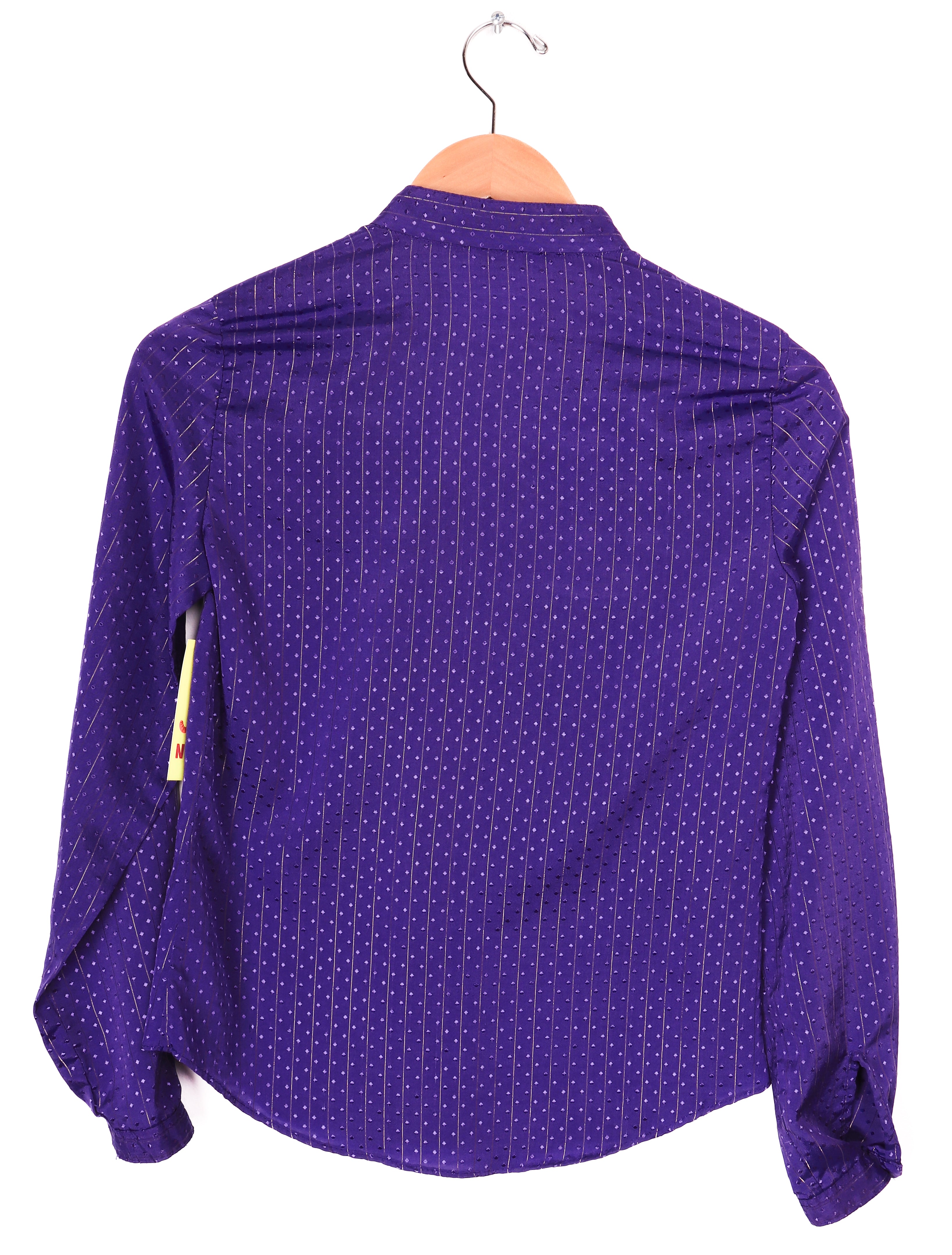 60s-70s Casual Corner Purple Polyester Blouse