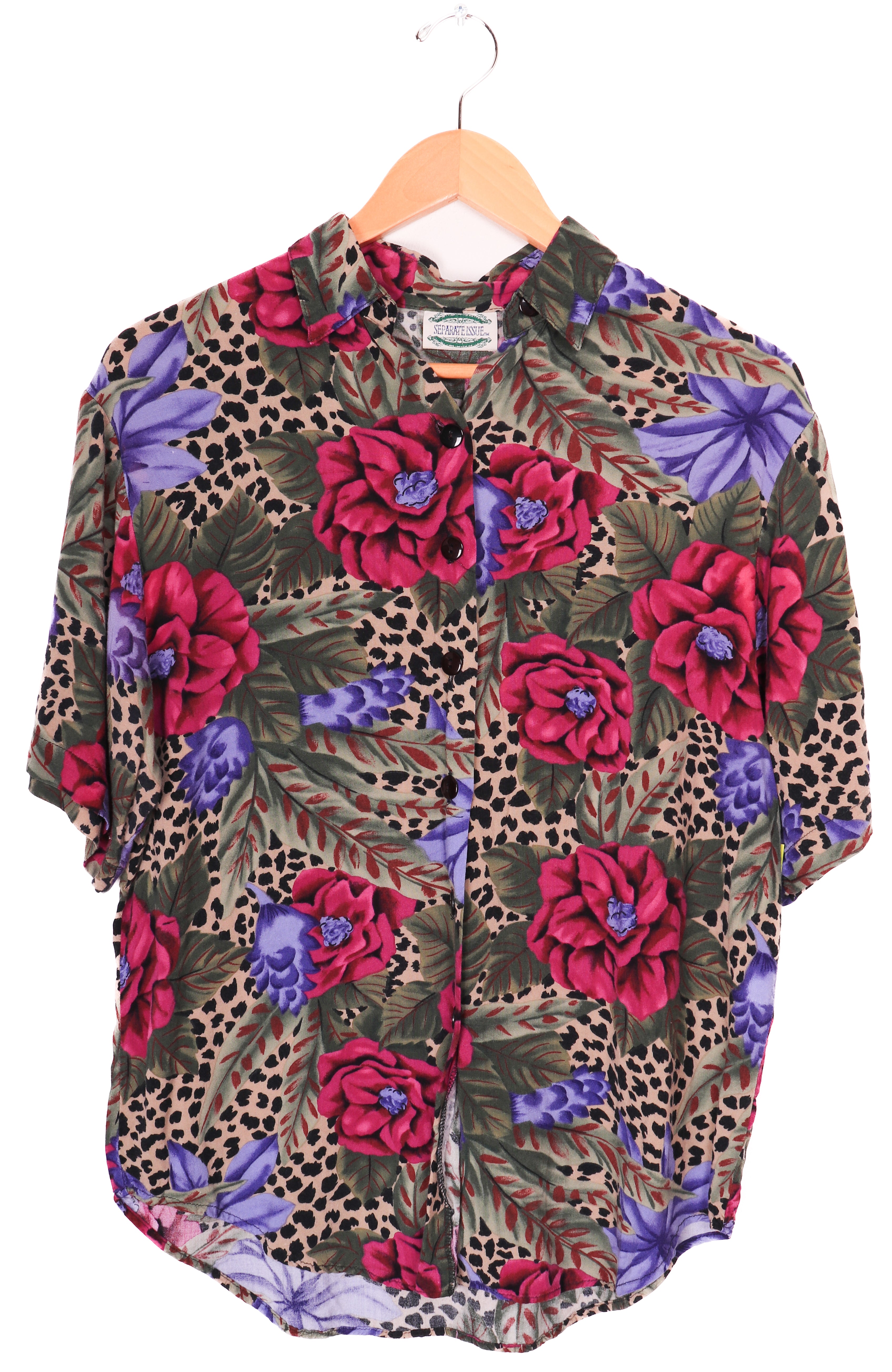 80s-90s Separate Issue Funky Florals Blouse