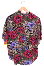 80s-90s Separate Issue Funky Florals Blouse