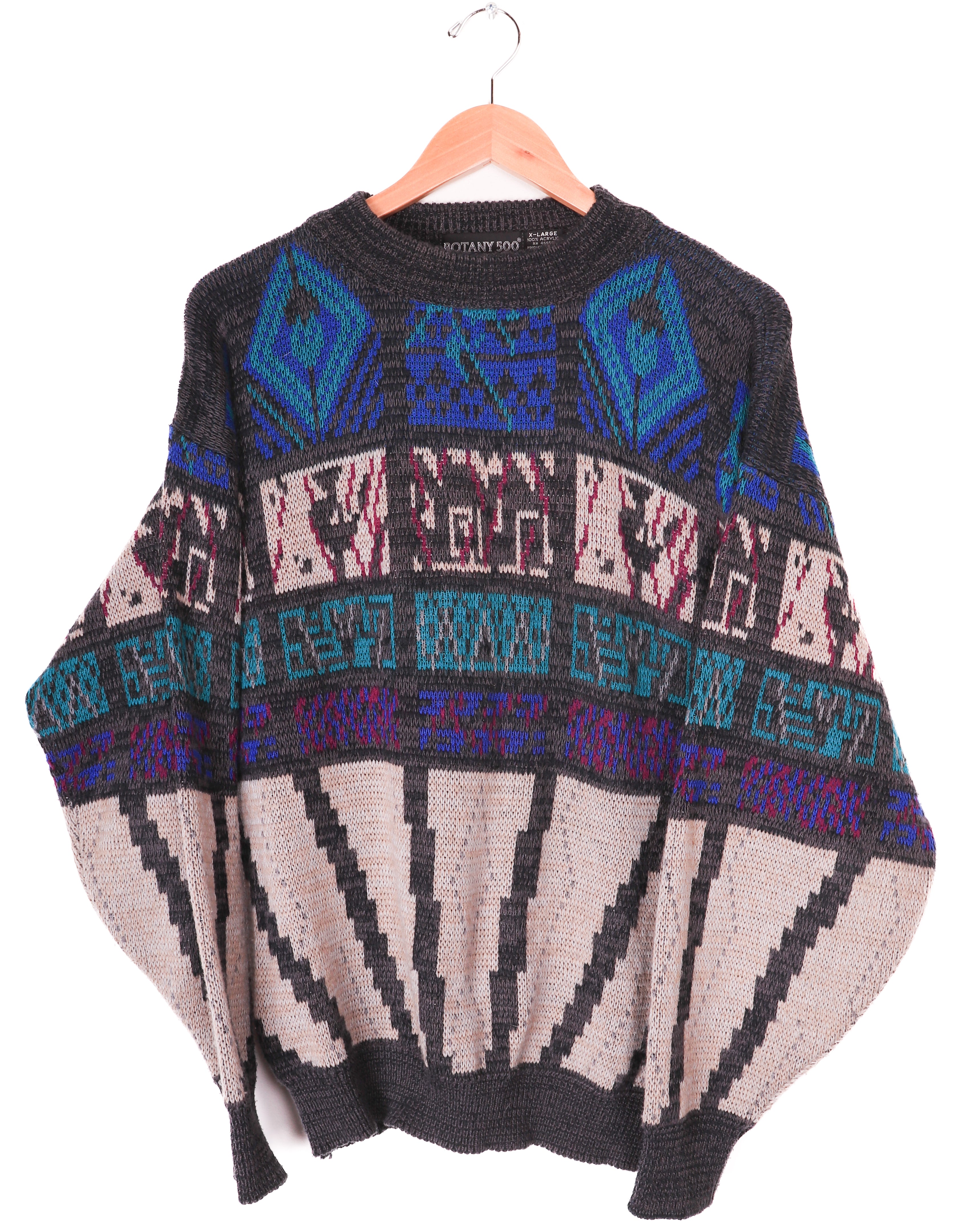 90s Botany 500 Acrylic Funky Sweater