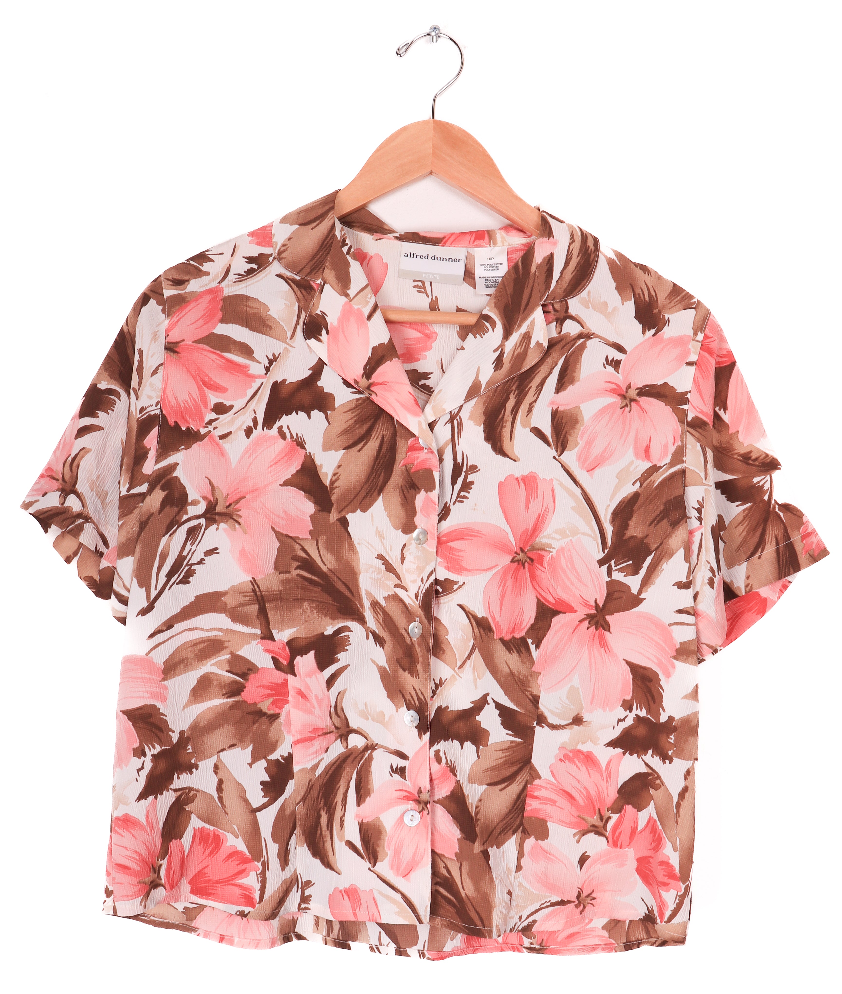 Alfred Dunner Pink Floral Blouse