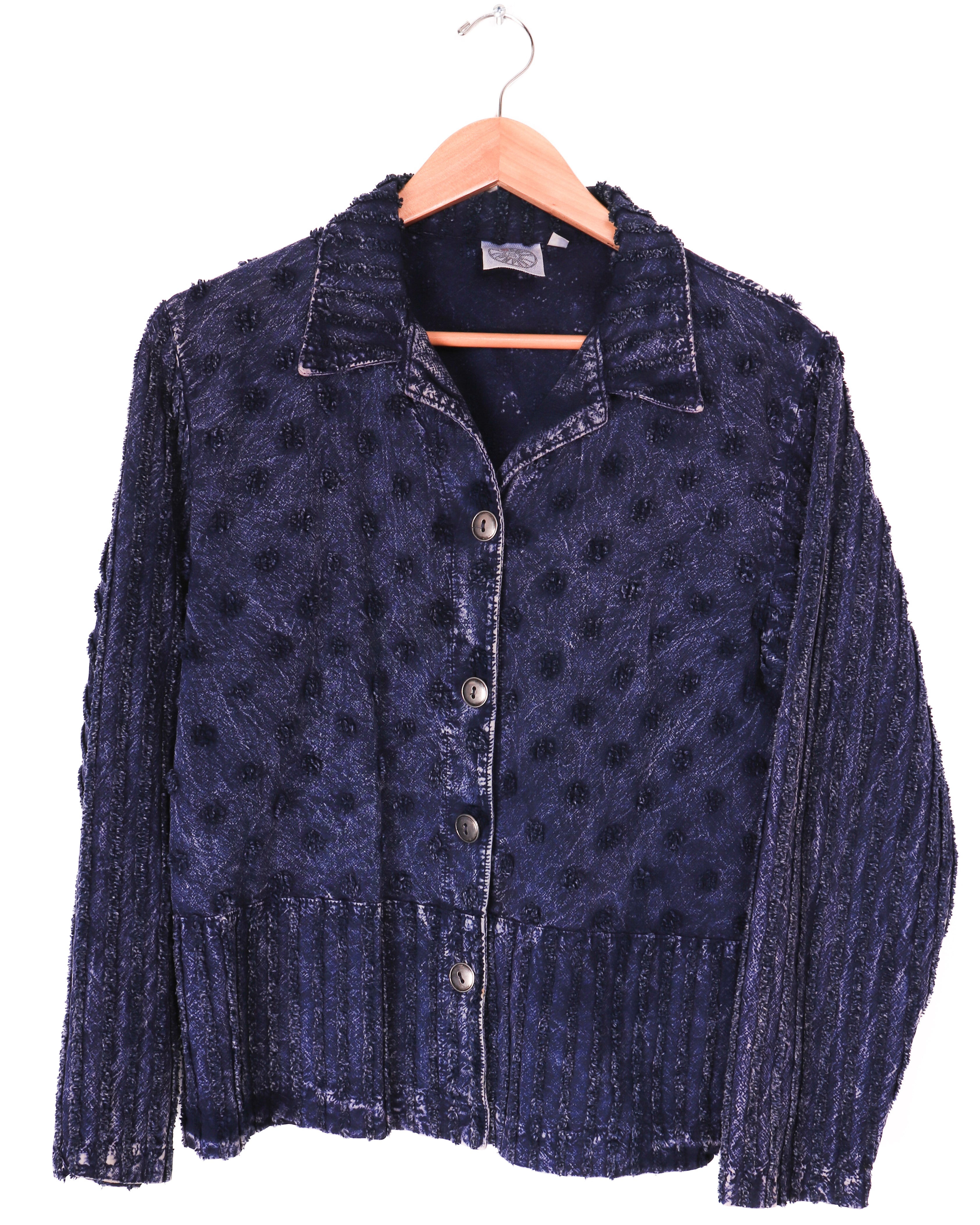 Funky Textured Light Denim Jacket