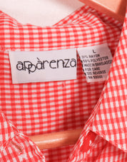 90s Apparenza Red and White Checkered Blouse