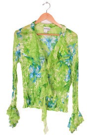 90s Fantazia Green Flowy Fairy Blouse