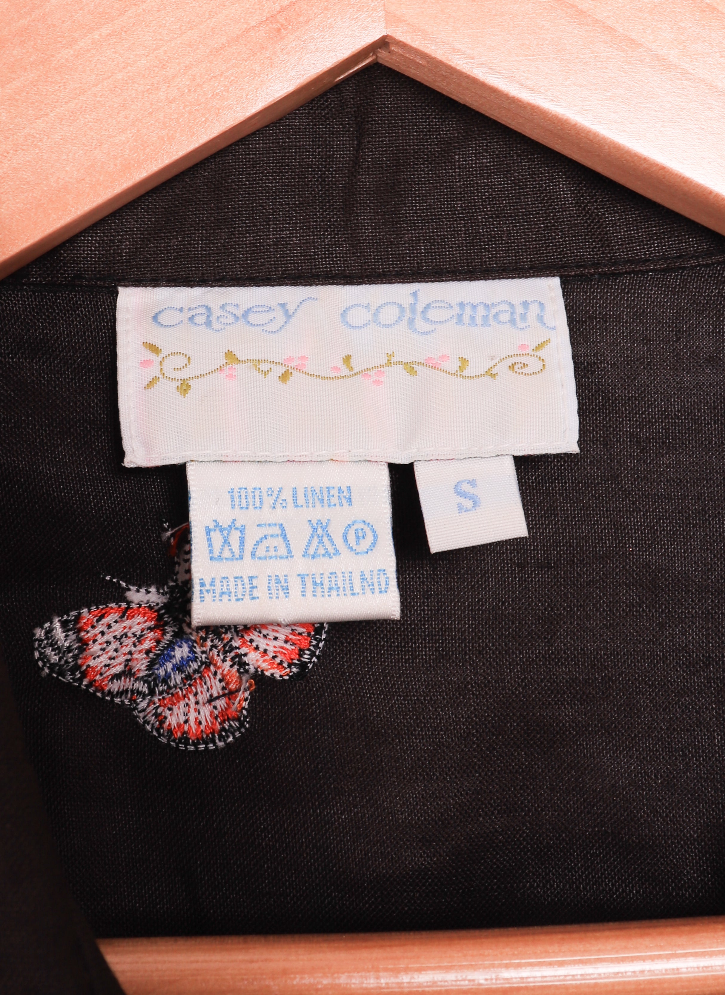 90s Casey Coleman Butterflies Brown Blouse