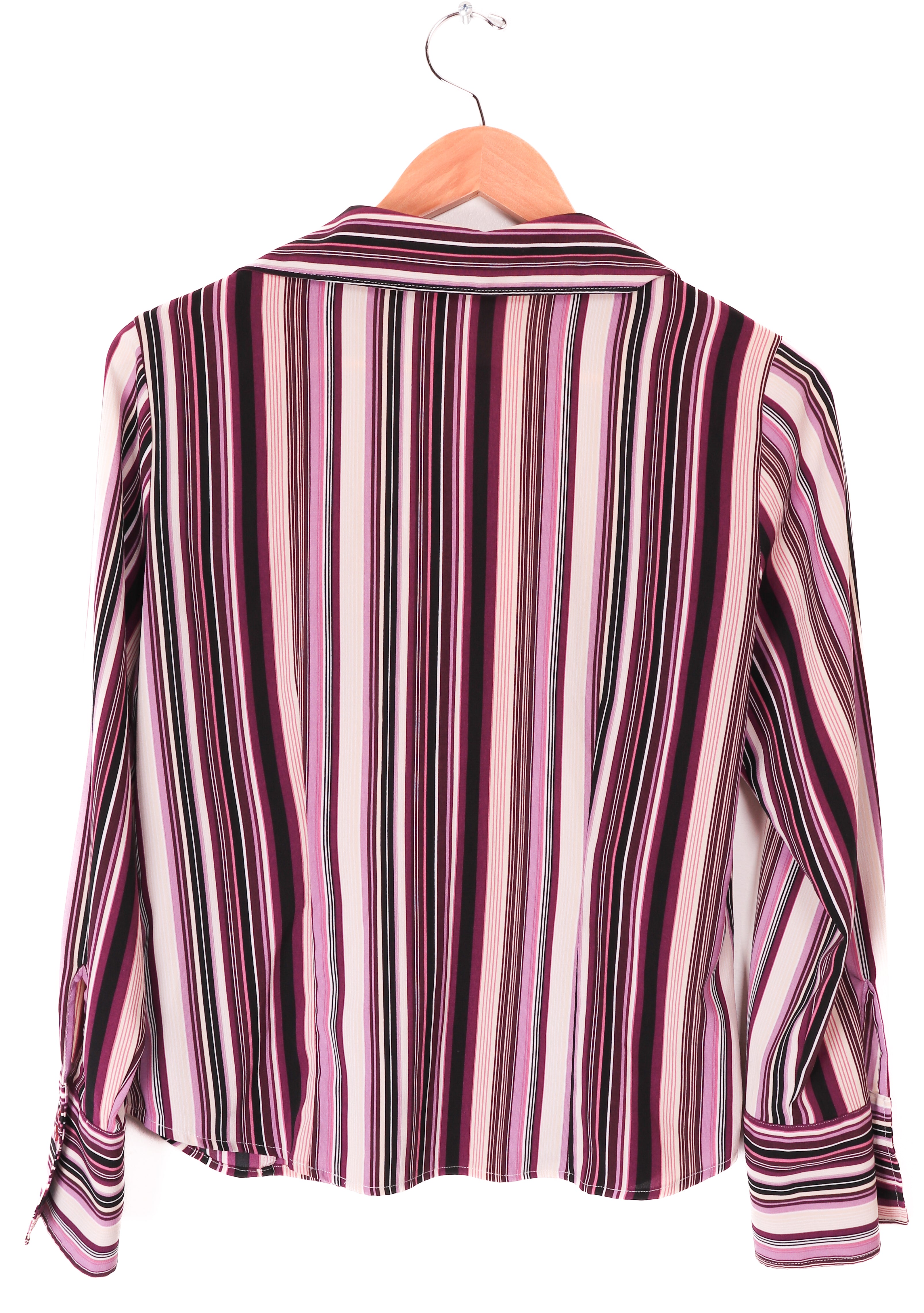 Worthington Petite Purple Striped Preppy Blouse