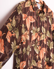 90s Bonworth Sheer Brown Florals Blouse