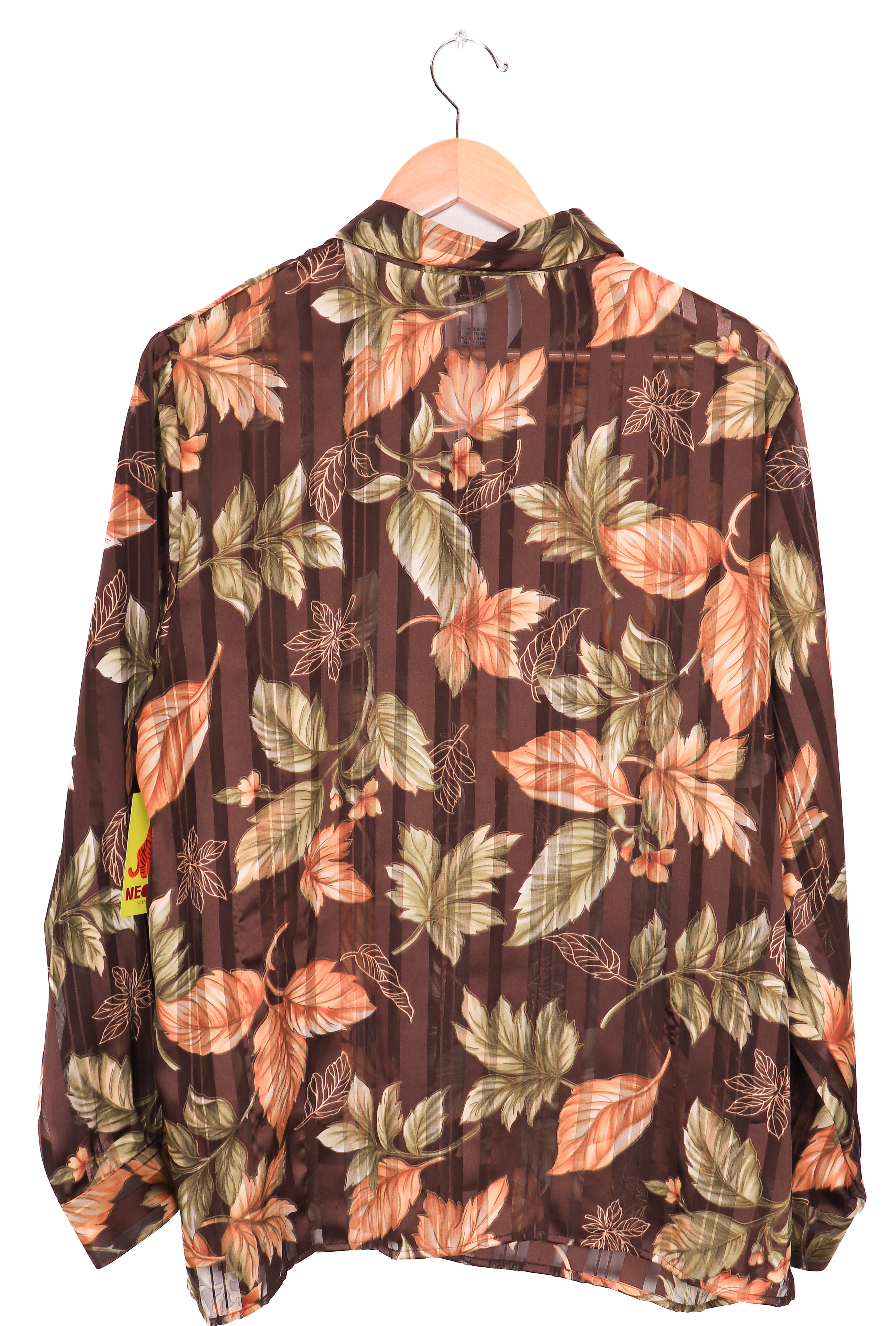 90s Bonworth Sheer Brown Florals Blouse