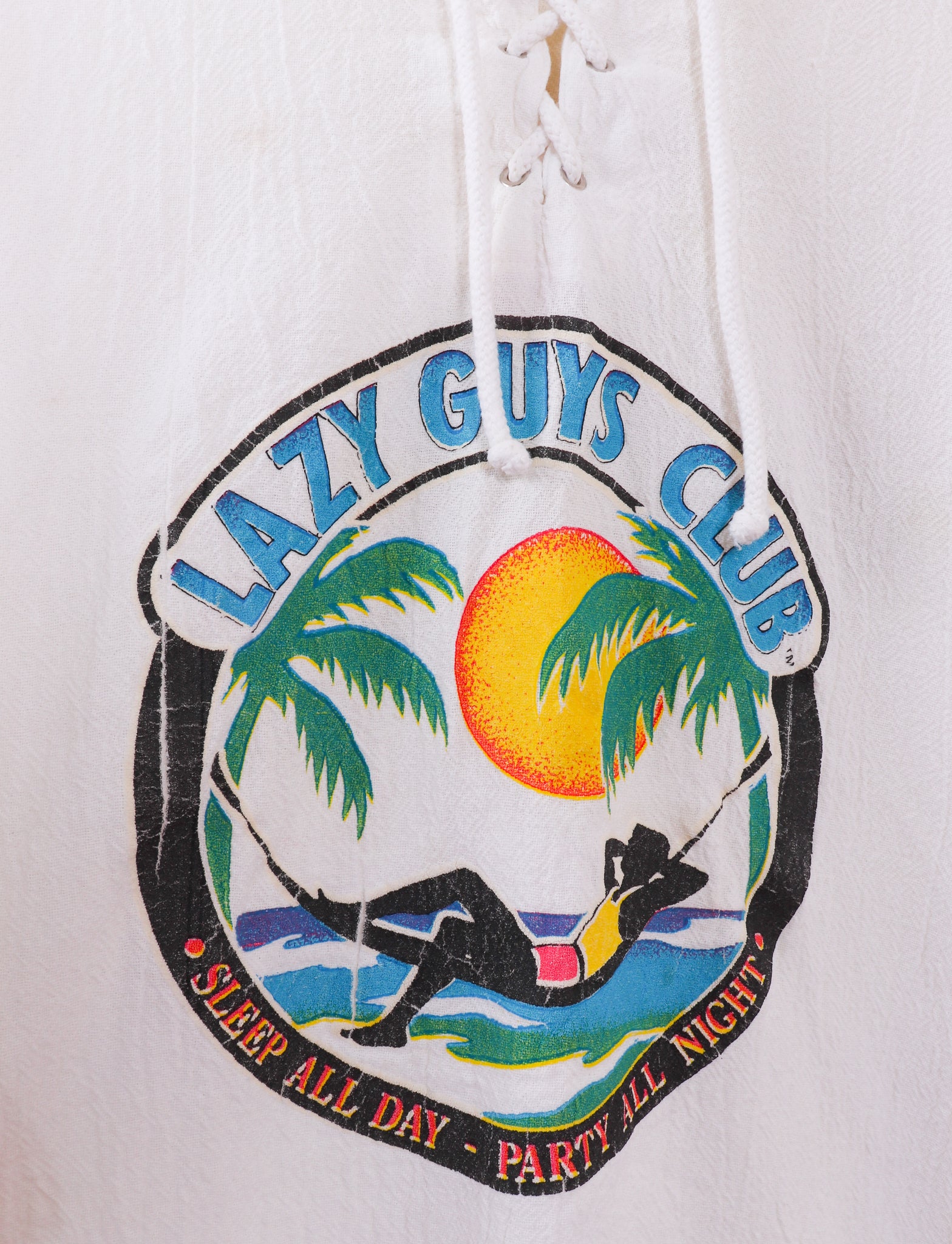 80s-90s Galveston Island, Texas Lazy Guys Club Linen Shirt