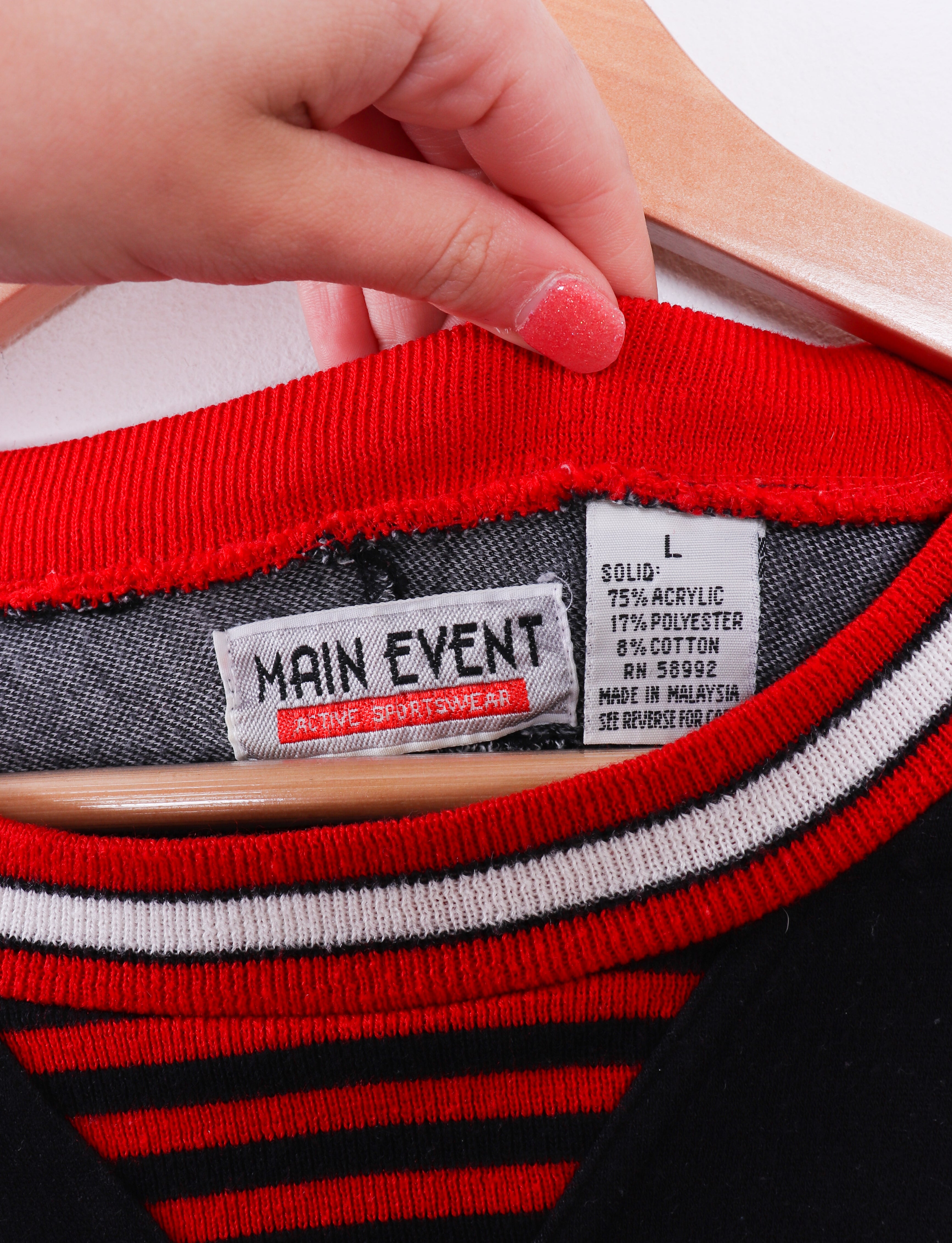 90s Main Event Red and Black Crewneck