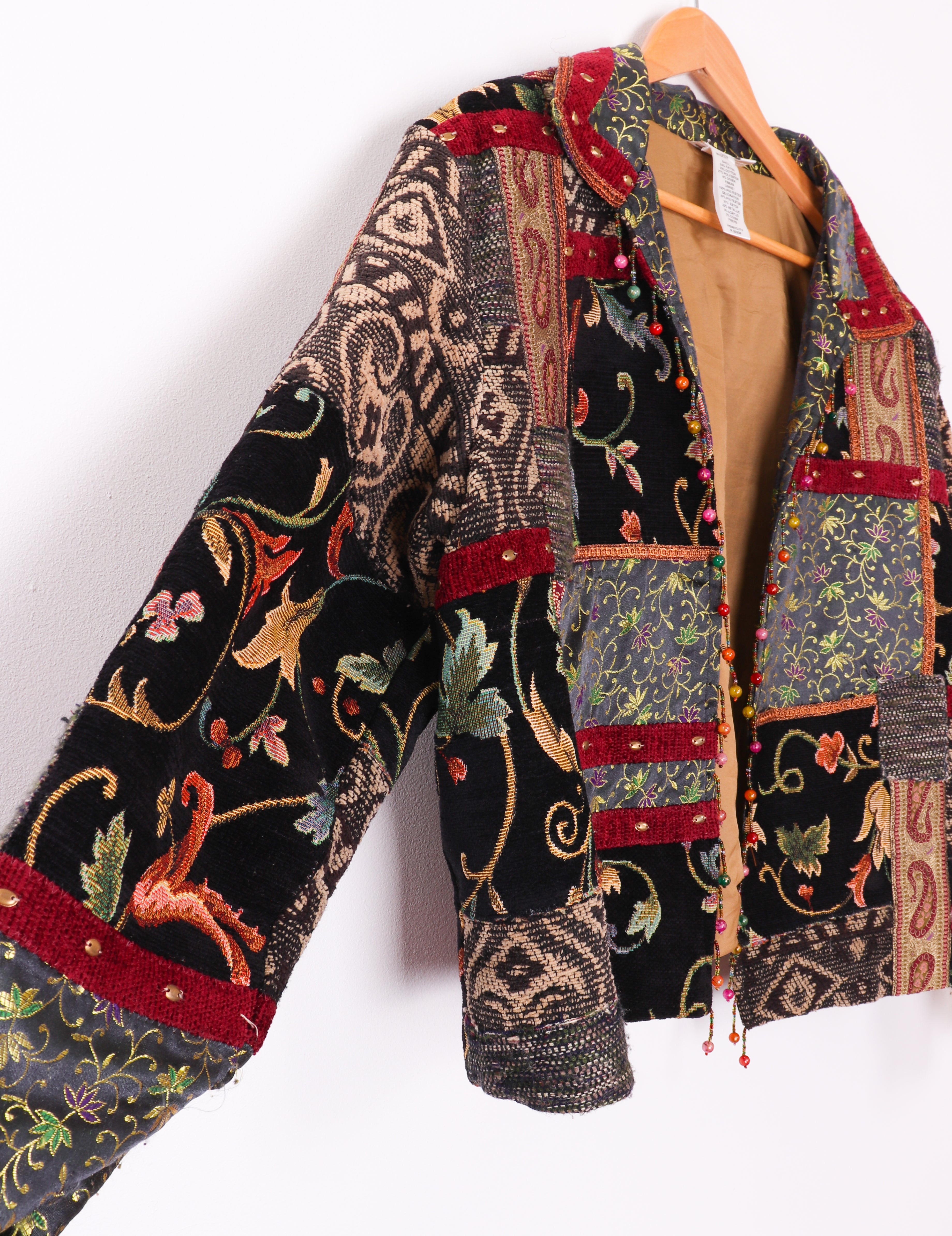 Coldwater Creek Tapestry Style Cropped Jacket