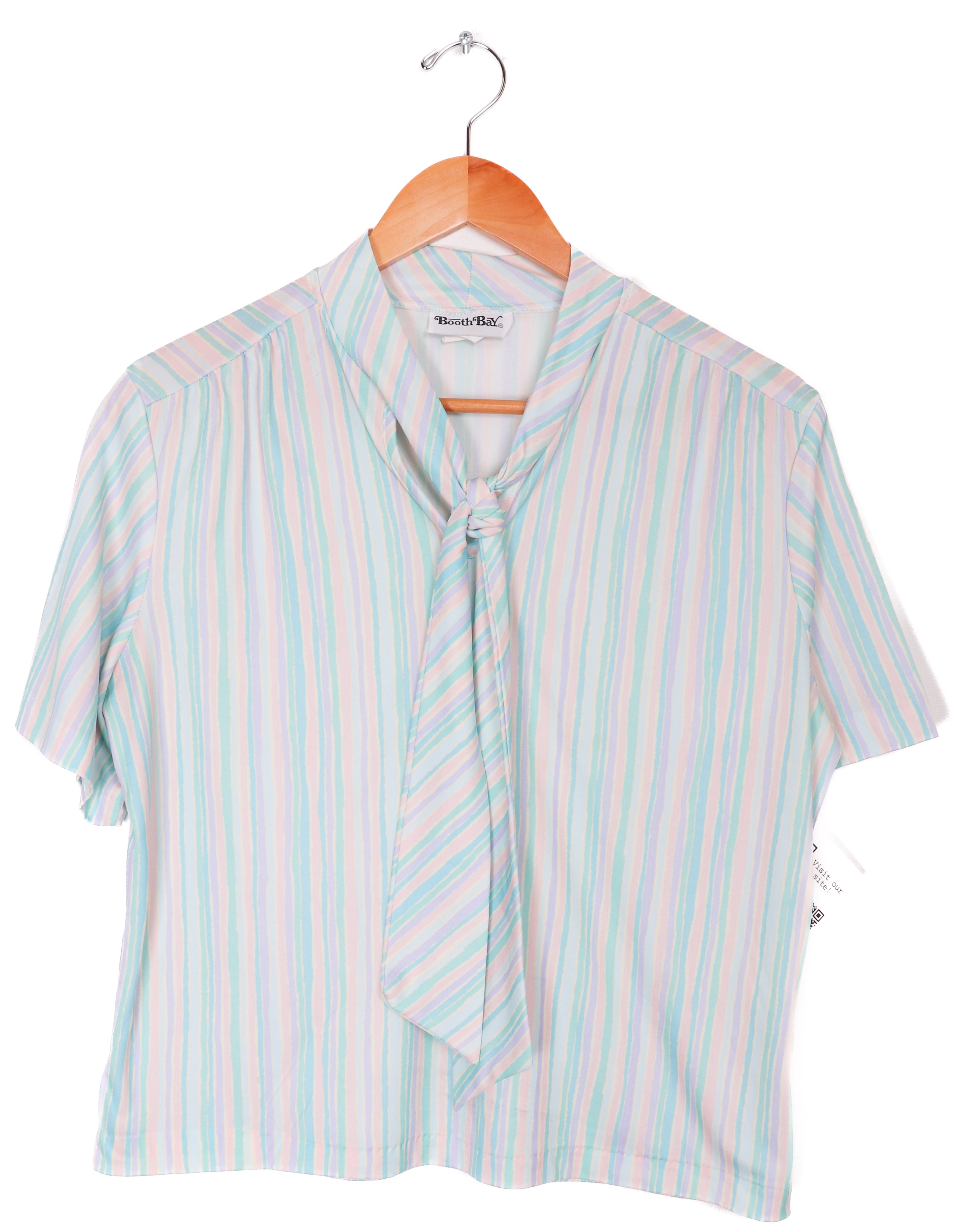 60s-70s Booth Bay Pastel Stripes Blouse