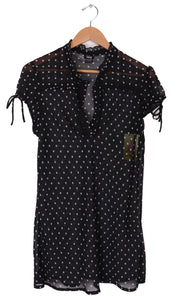 Y2K Vanity Sheer Polka Dot Blouse