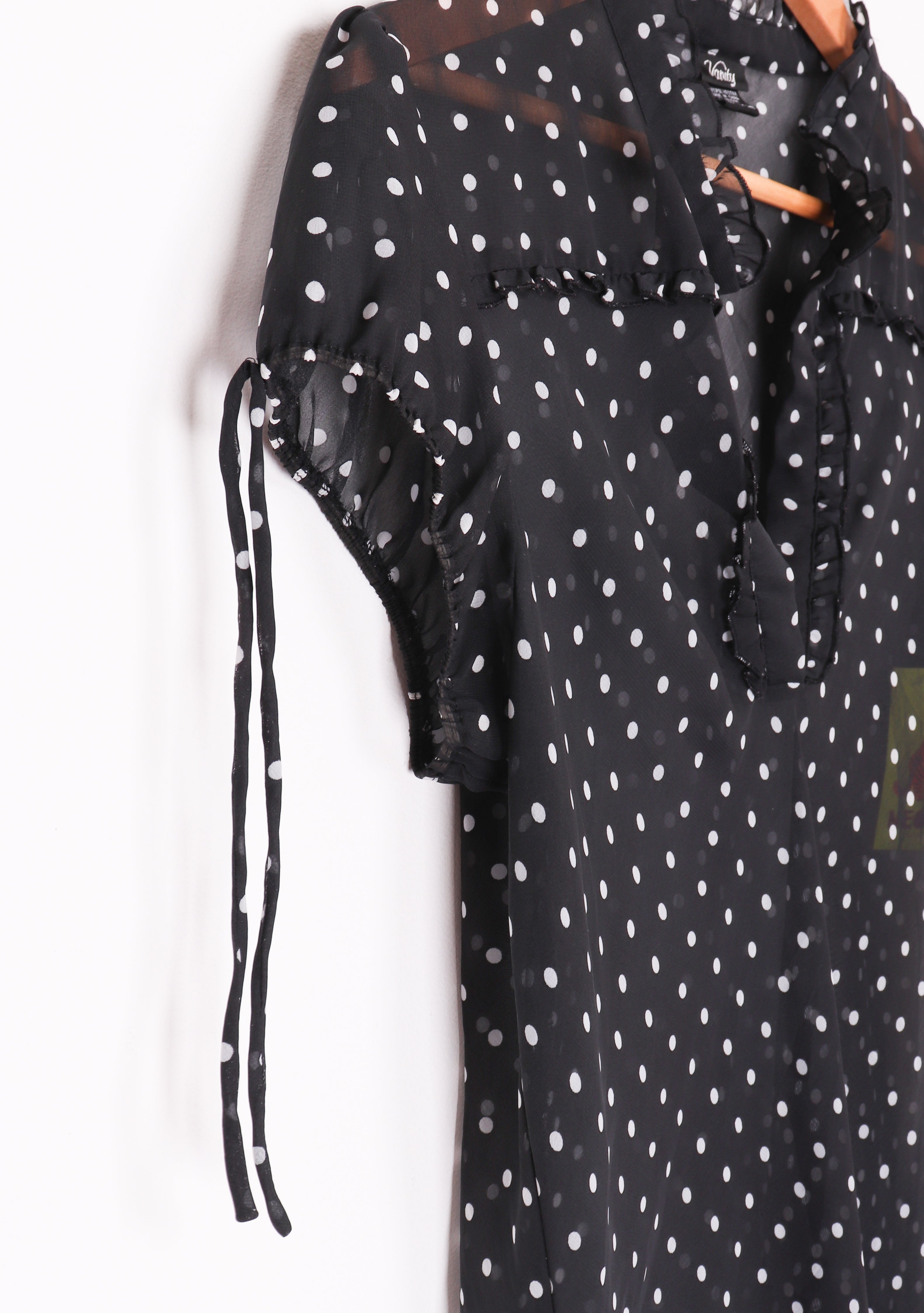 Y2K Vanity Sheer Polka Dot Blouse