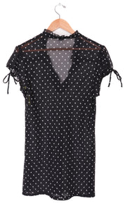 Y2K Vanity Sheer Polka Dot Blouse