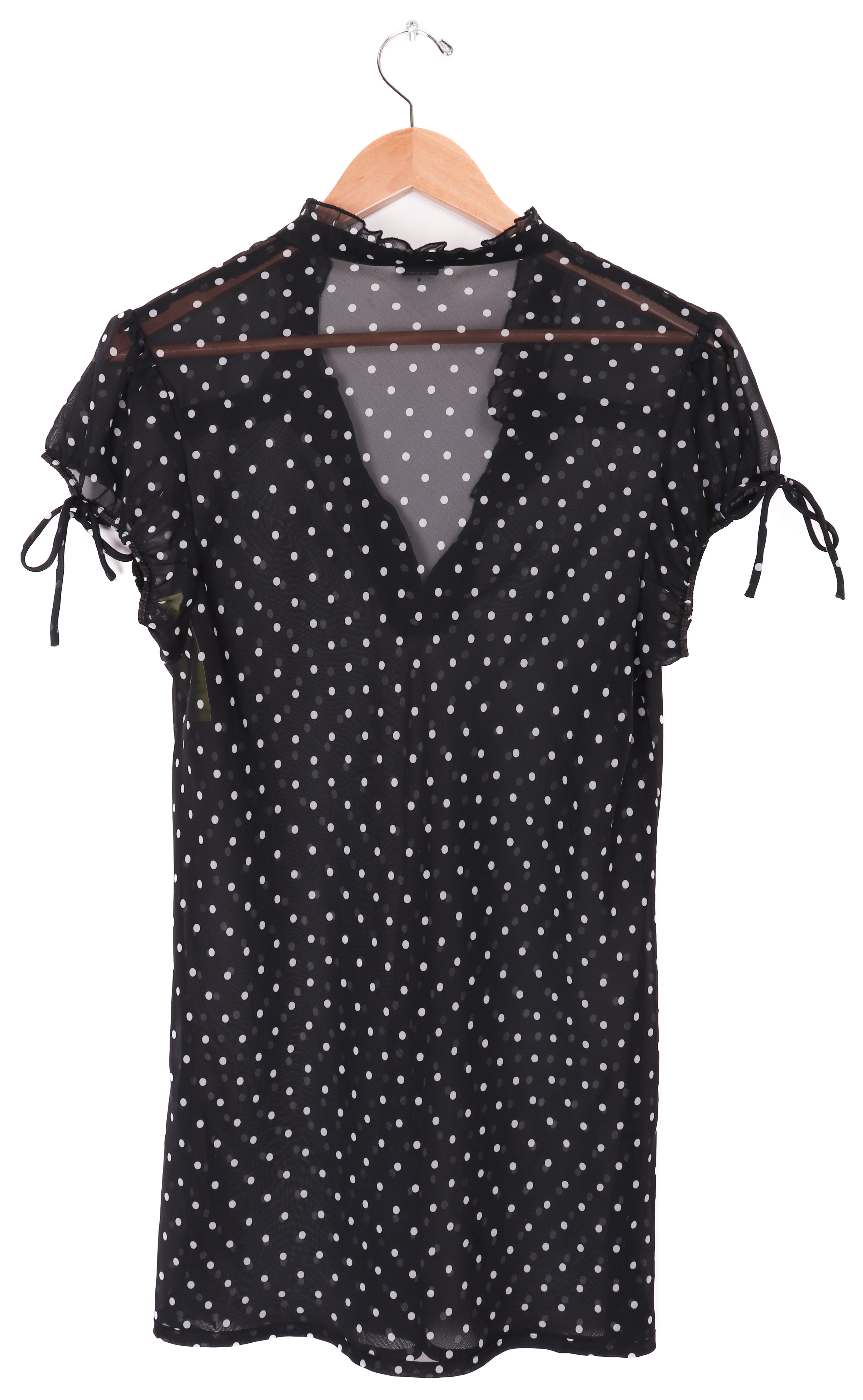 Y2K Vanity Sheer Polka Dot Blouse