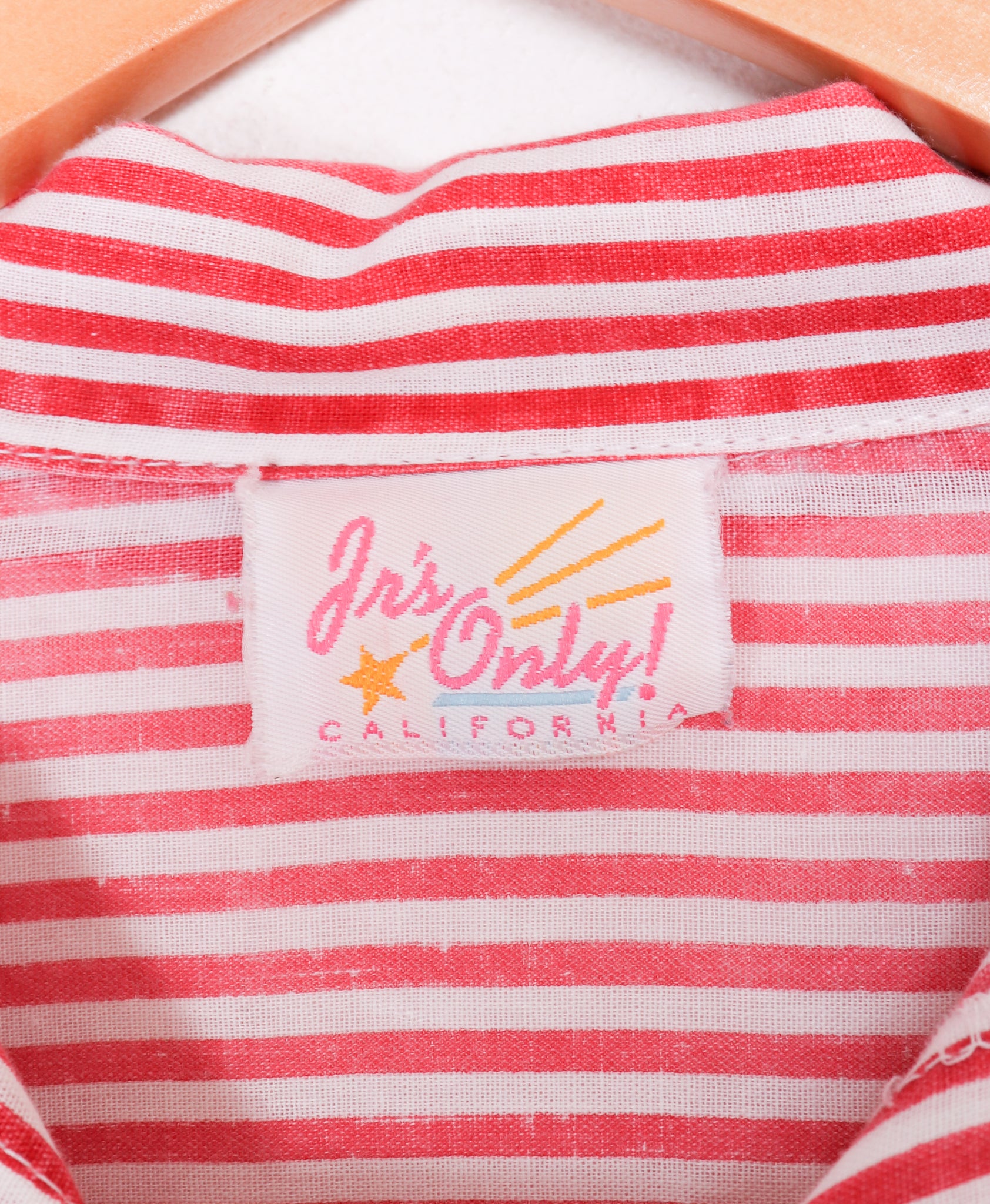 70s-80s Jrs Only Red Striped Blouse