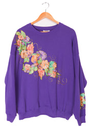 80s-90s Lee Heavy Weight Cotton Glittery Flowers Crewneck