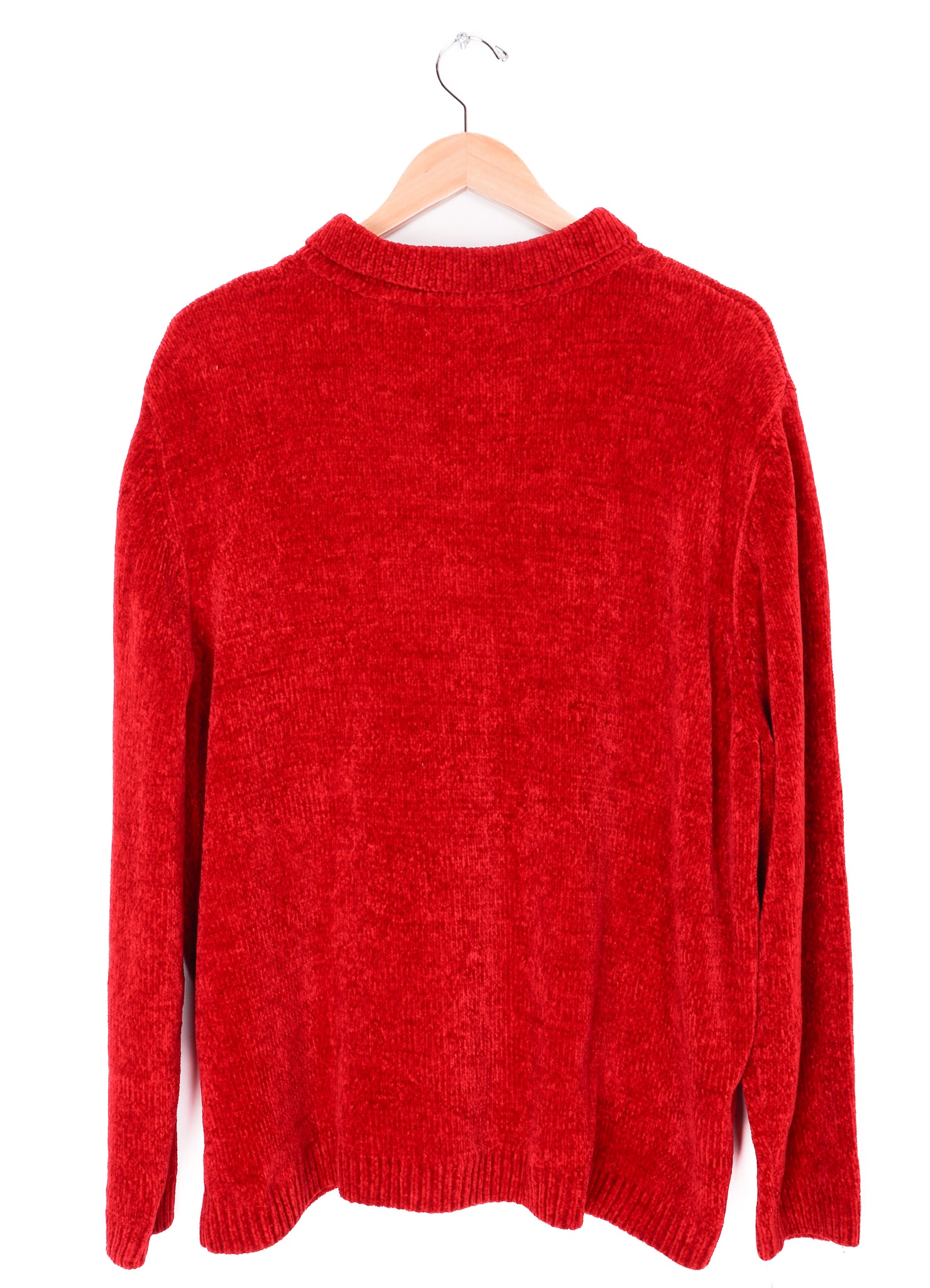 Alfred Dunner Red Knit Flowers Sweater