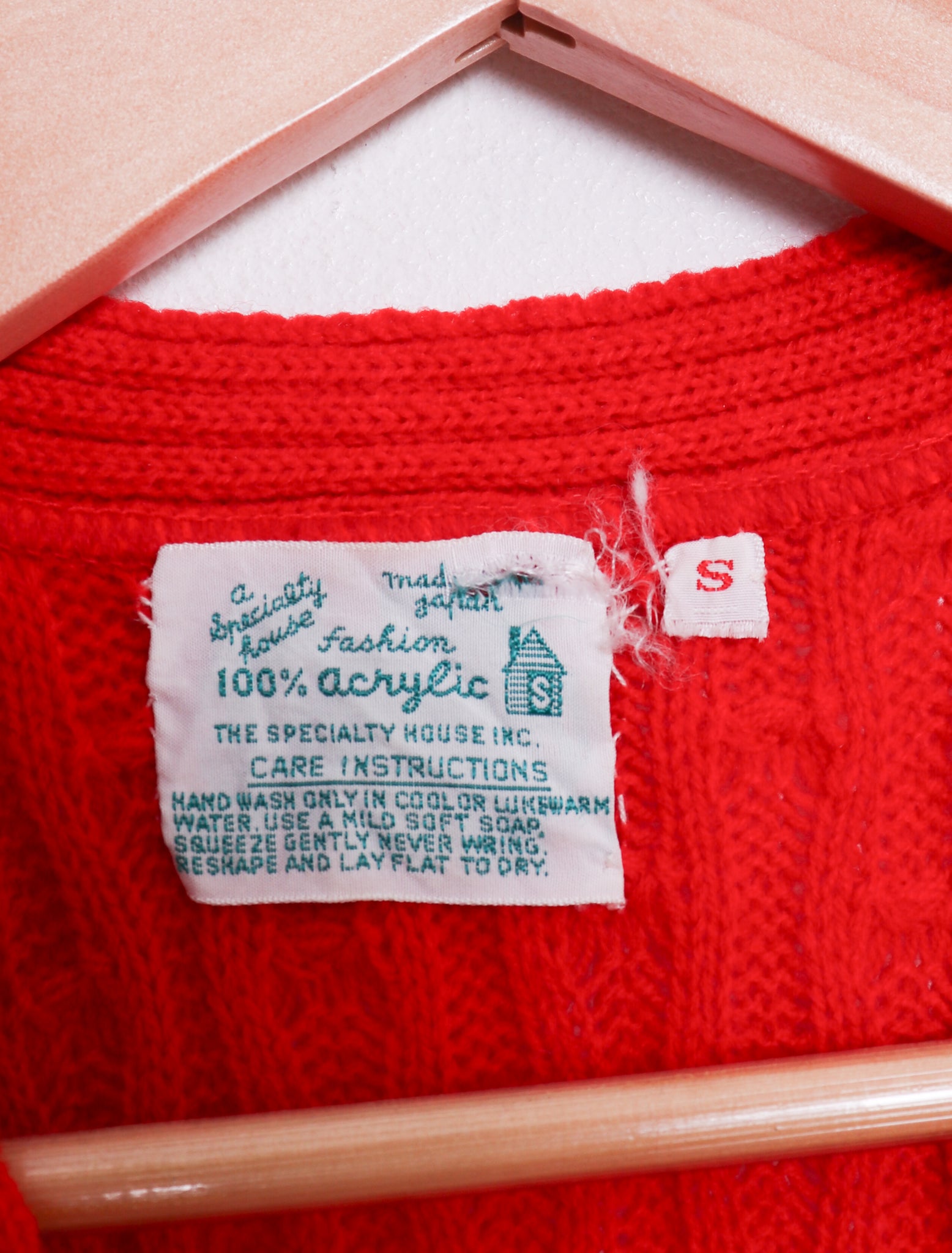 60s-70s Acrylic Red Sweater Vest