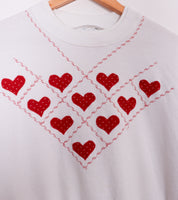 90s Jerzees Stitched Hearts Crewneck